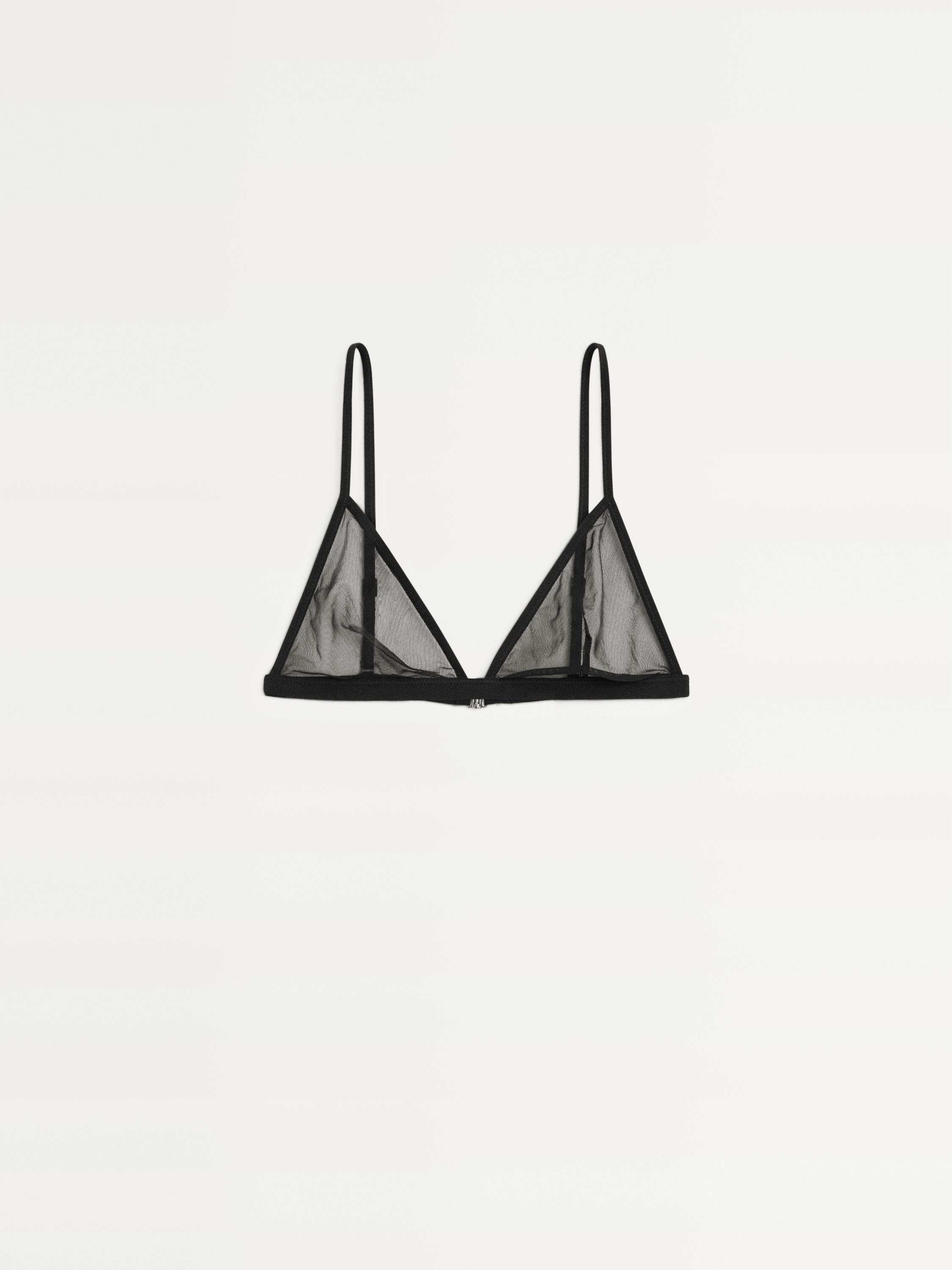 Semi-sheer mesh triangle bralette