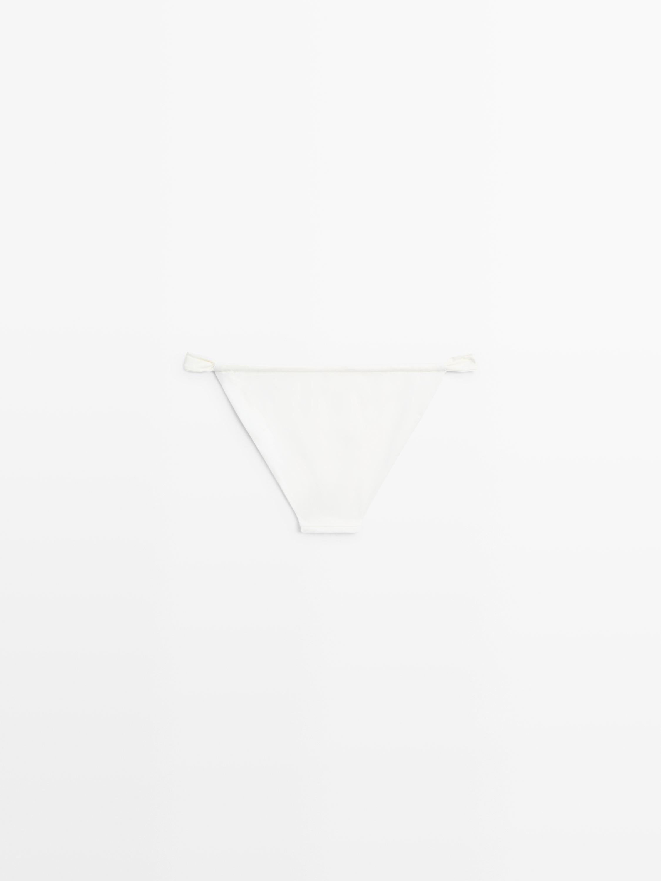 Gathered bikini bottoms — Off white