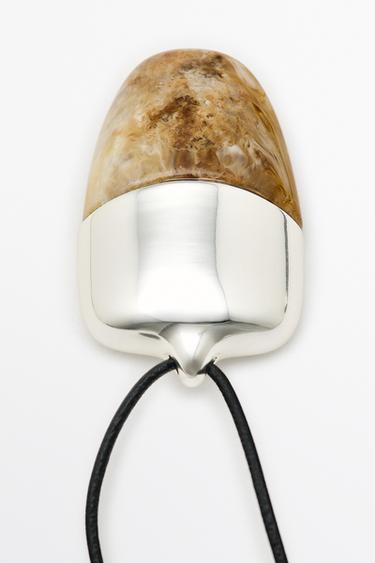 Marbled pendant necklace — Caramel 4