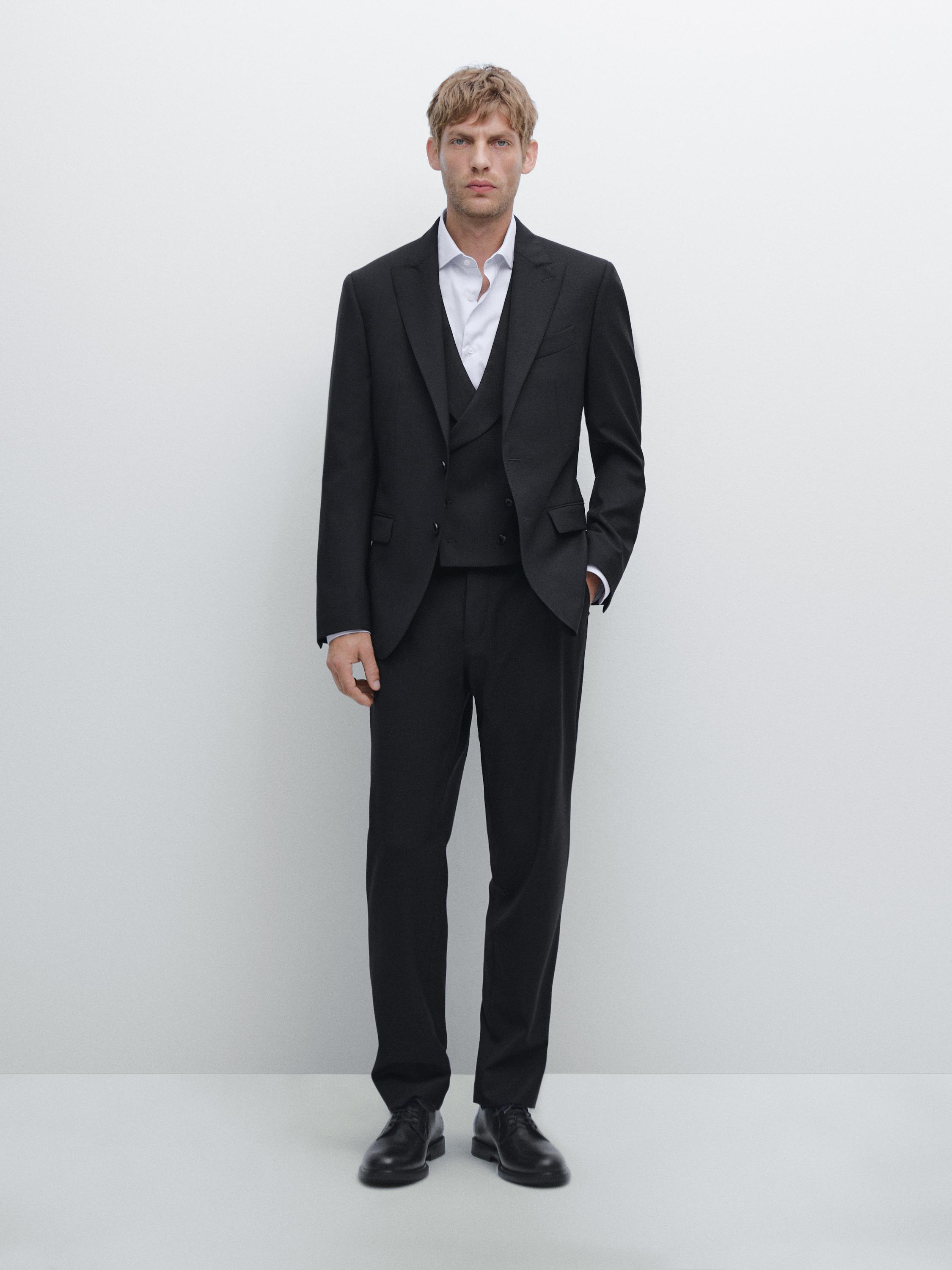 Veste de costume à revers crantés