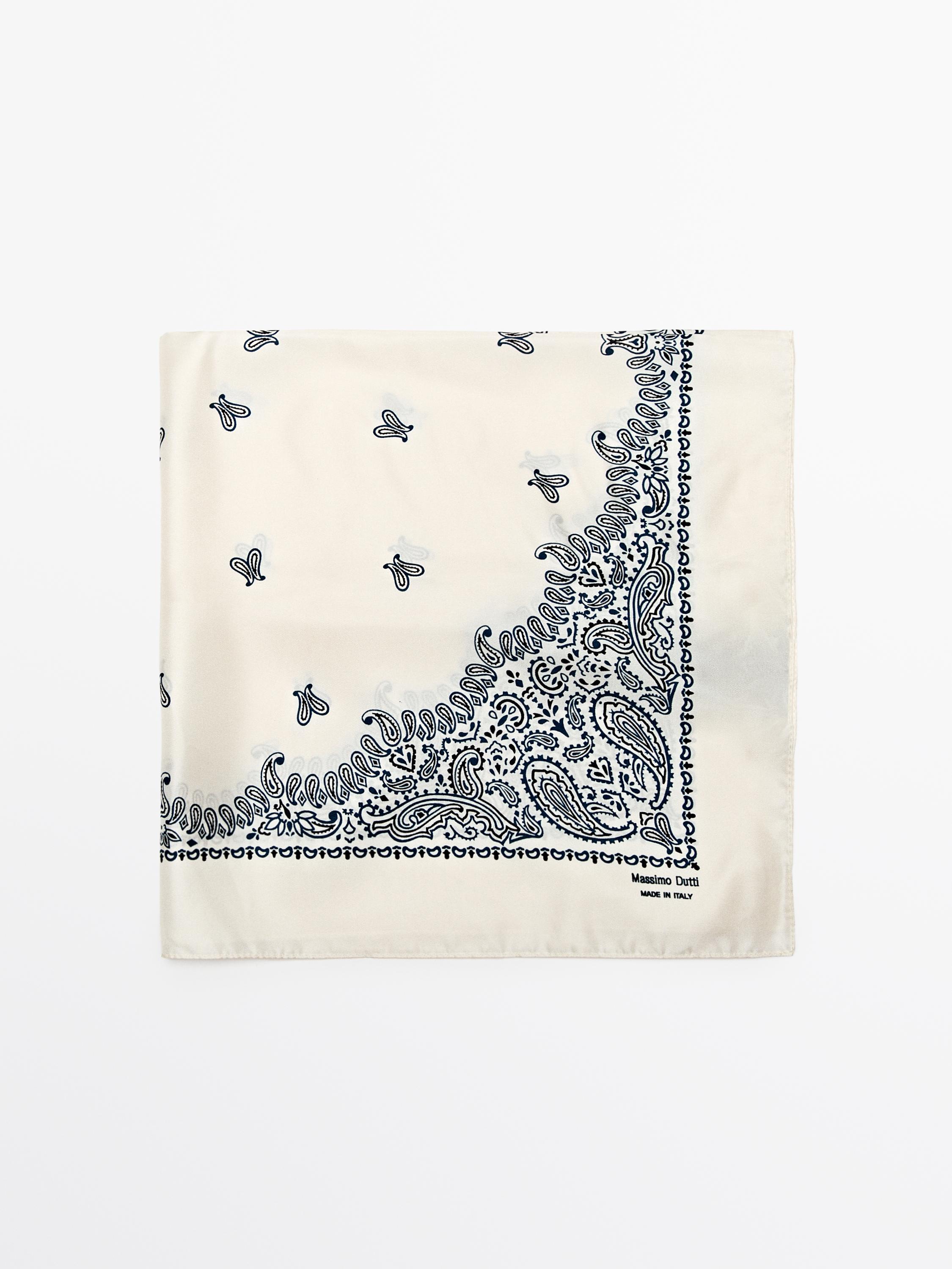 Paisley print 100% silk bandana