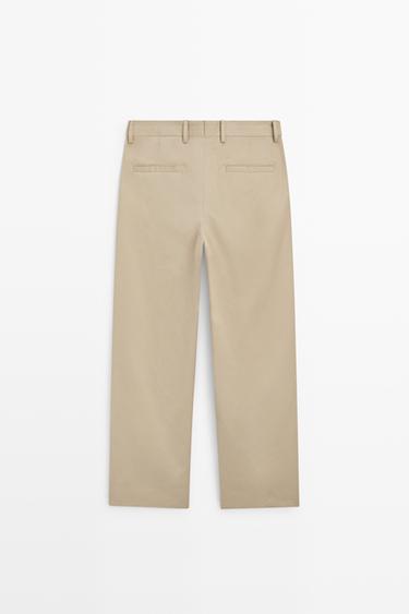 100% cotton wide-leg pants — KHAKI 6