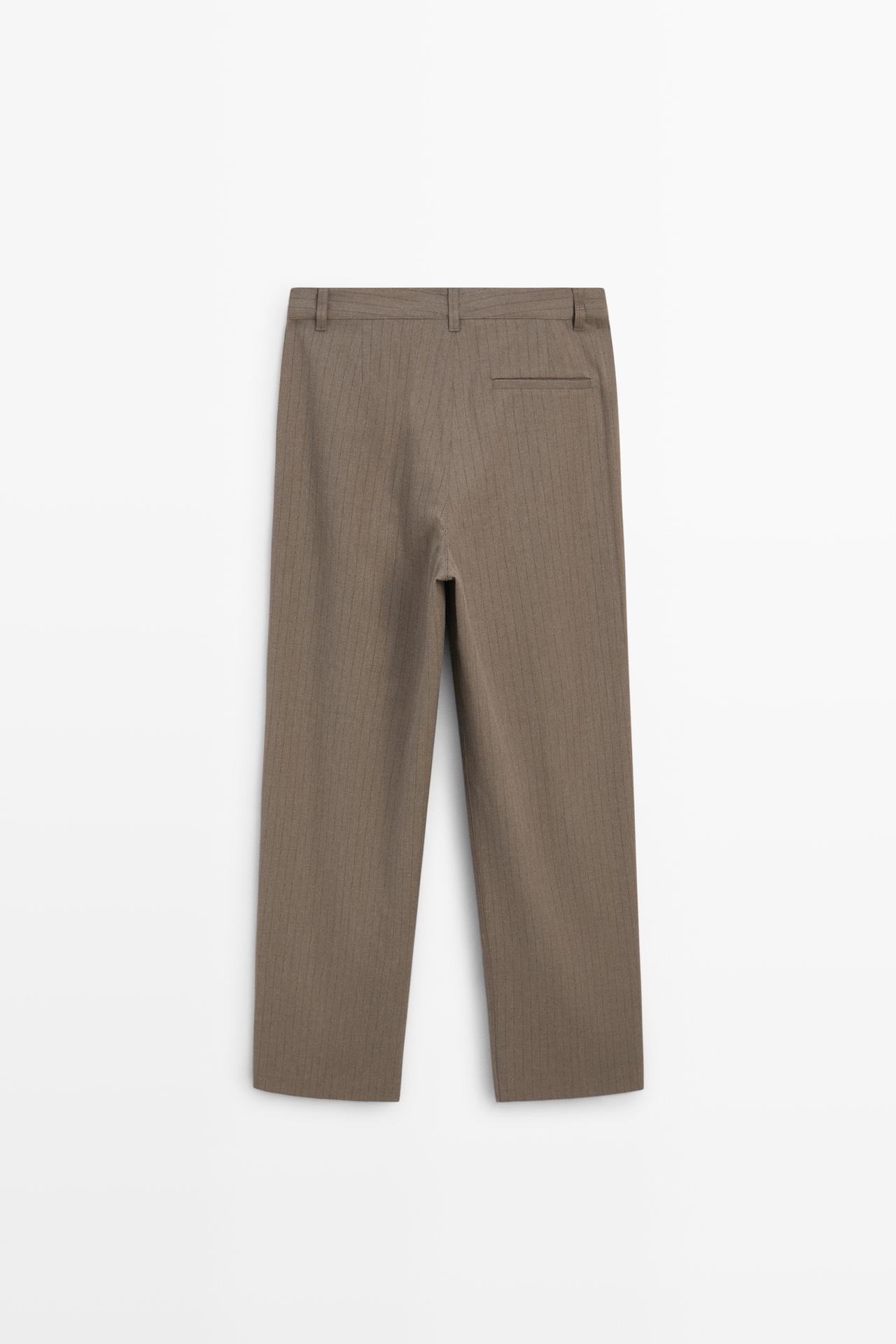 Pinstripe wide-leg pants — MOLE BROWN