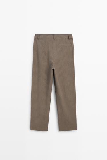 Pinstripe wide-leg pants — MOLE BROWN 6