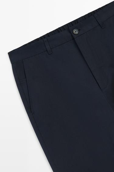 Cotton blend jogger fit pants — NAVY BLUE 7