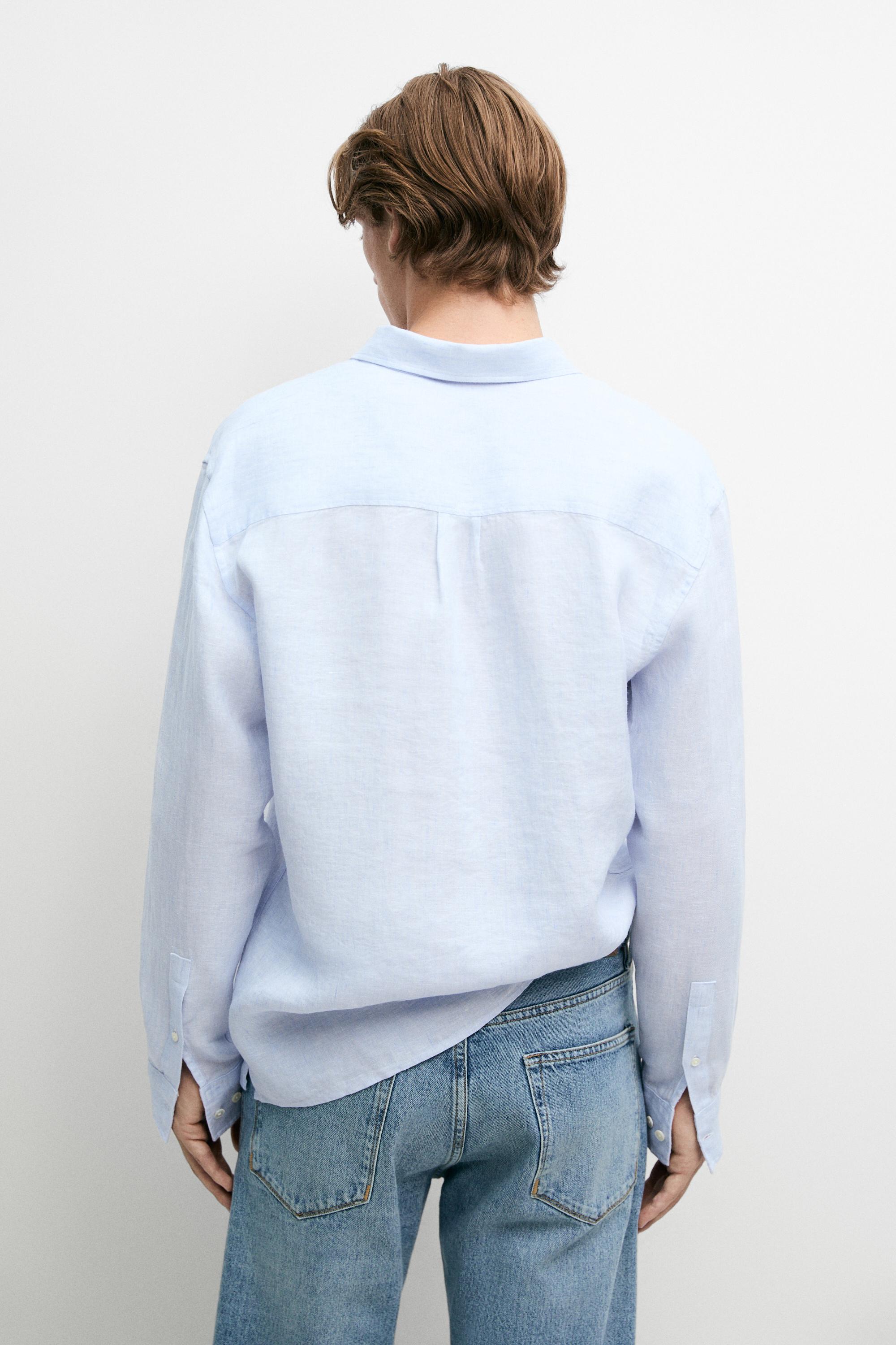 100% linen shirt — Sky blue