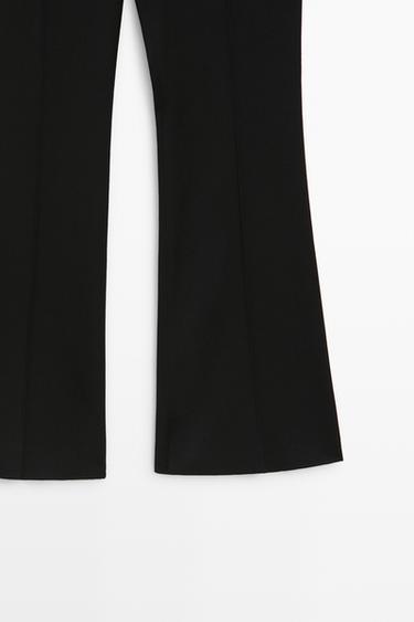 Stretch flare-fit wool-blend pants — BLACK 7