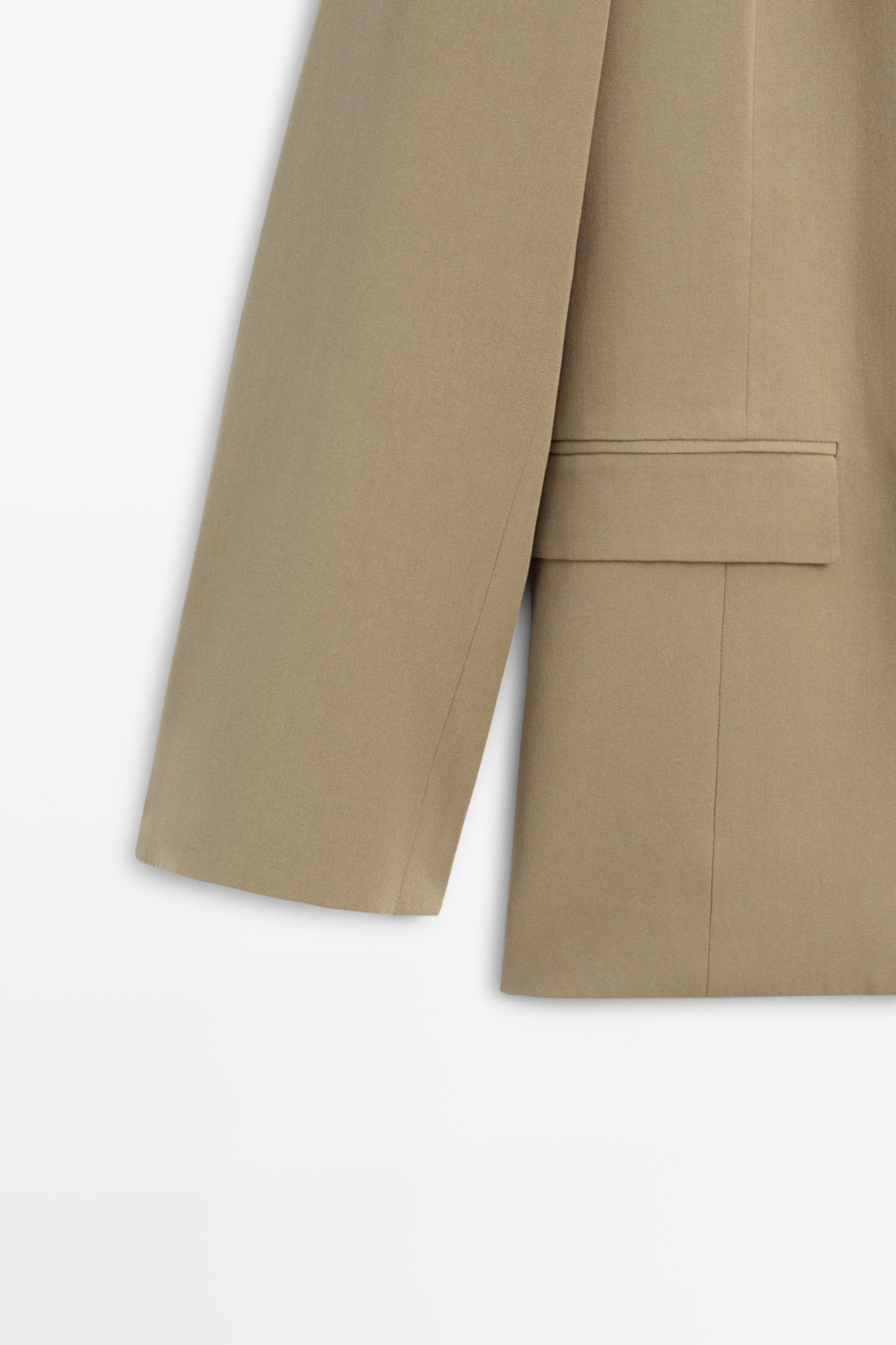 Stand collar blazer — MOLE BROWN