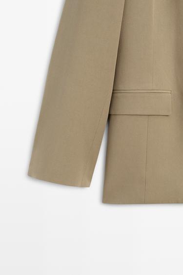 Stand collar blazer — MOLE BROWN 7