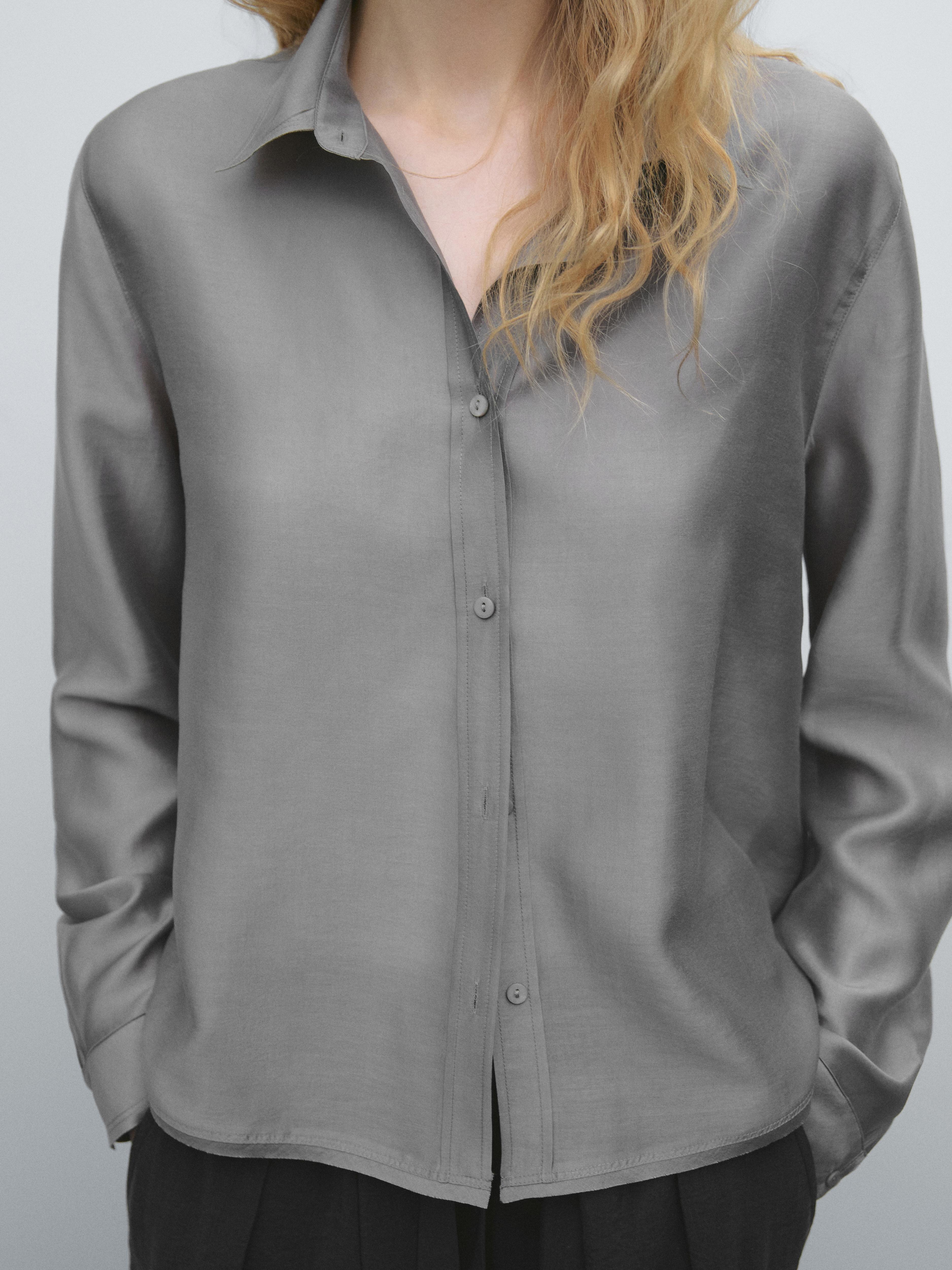 Flowing semi-sheer shirt