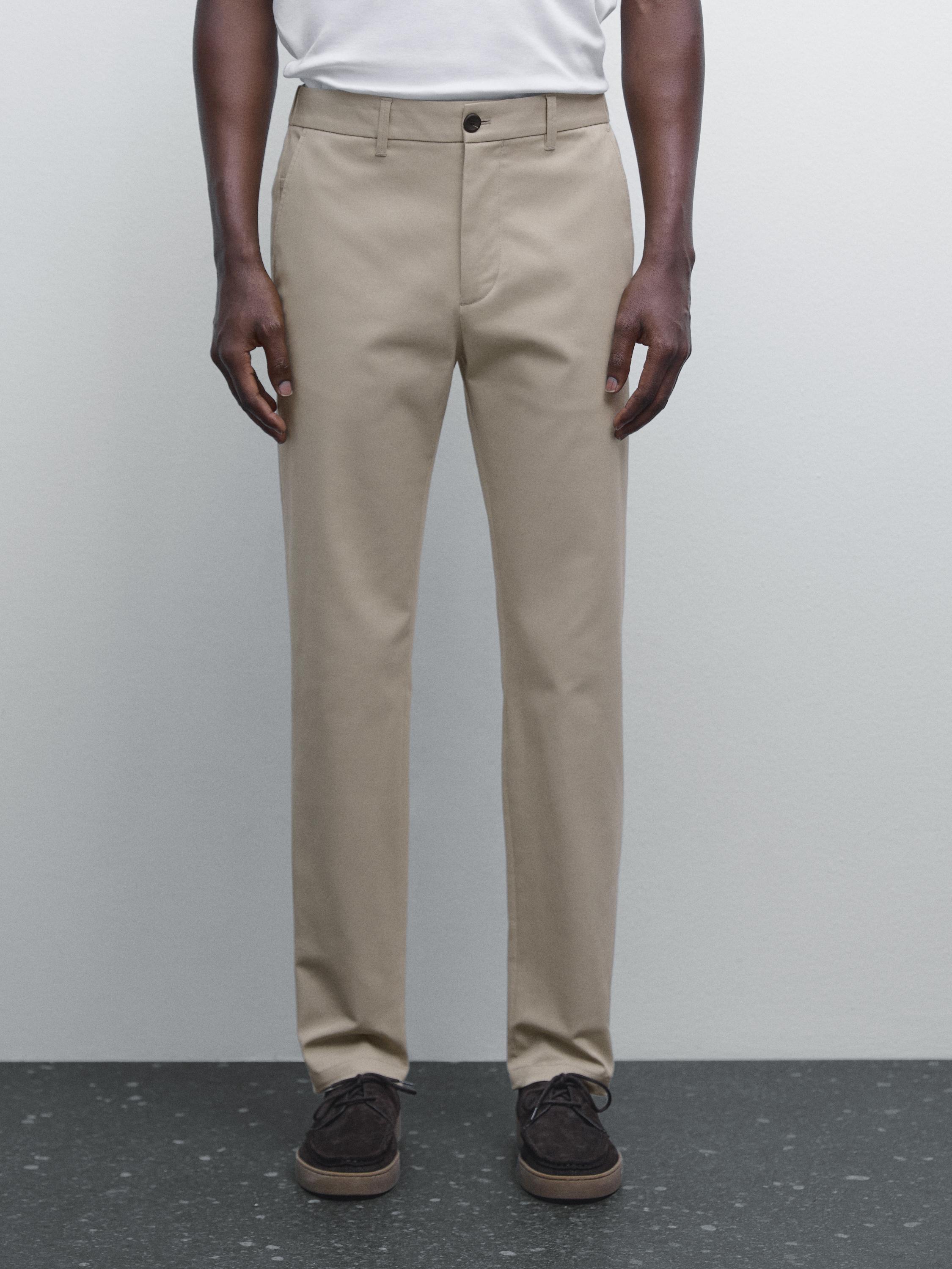 Pantalón tapered fit mezcla algodón
