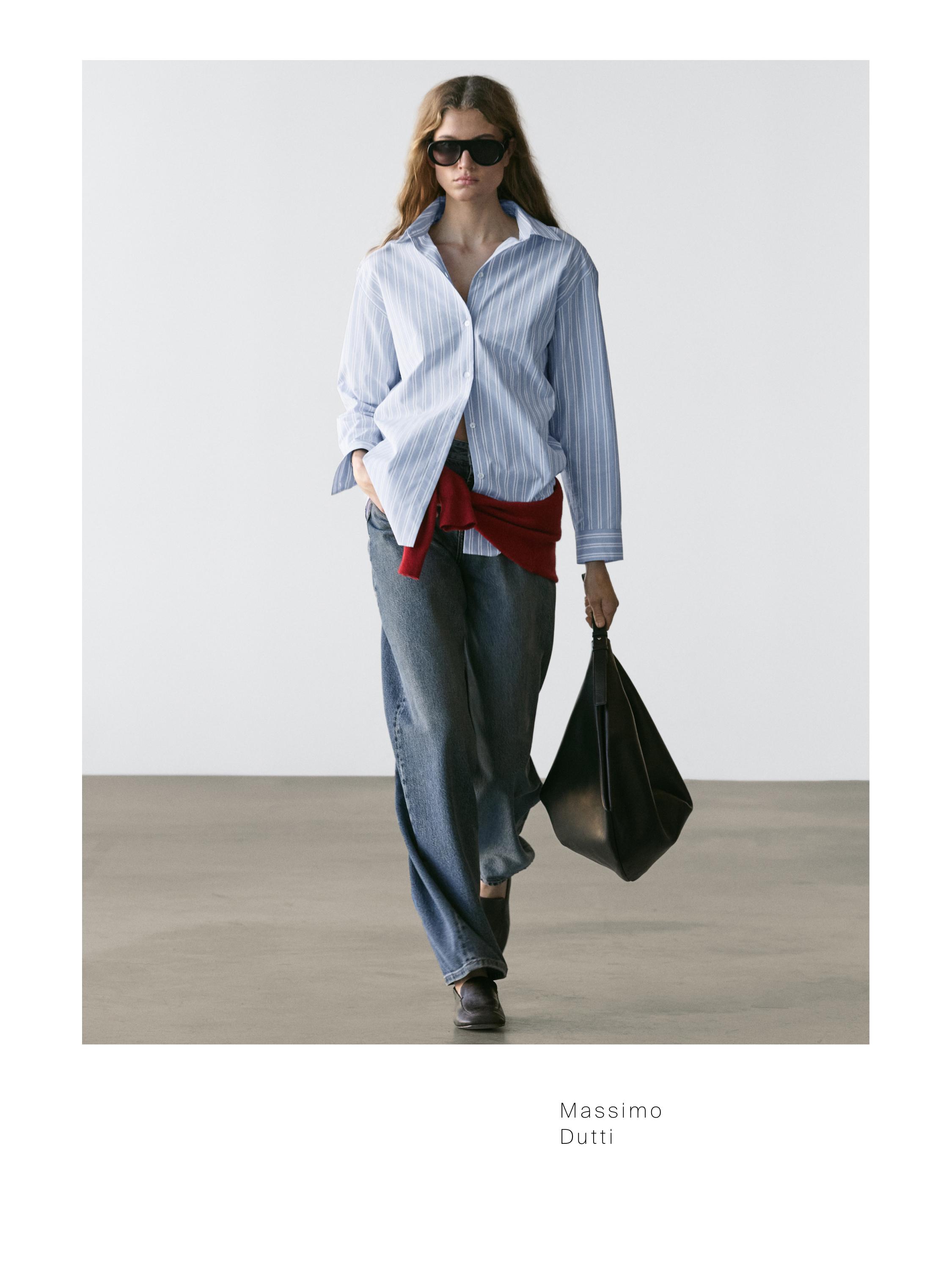 100% cotton striped shirt — BLUE