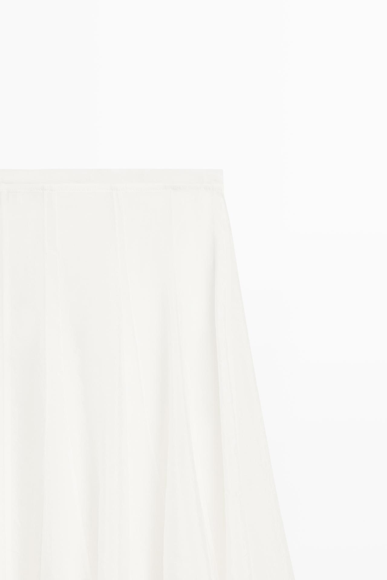 Flowy flared midi skirt — WHITE