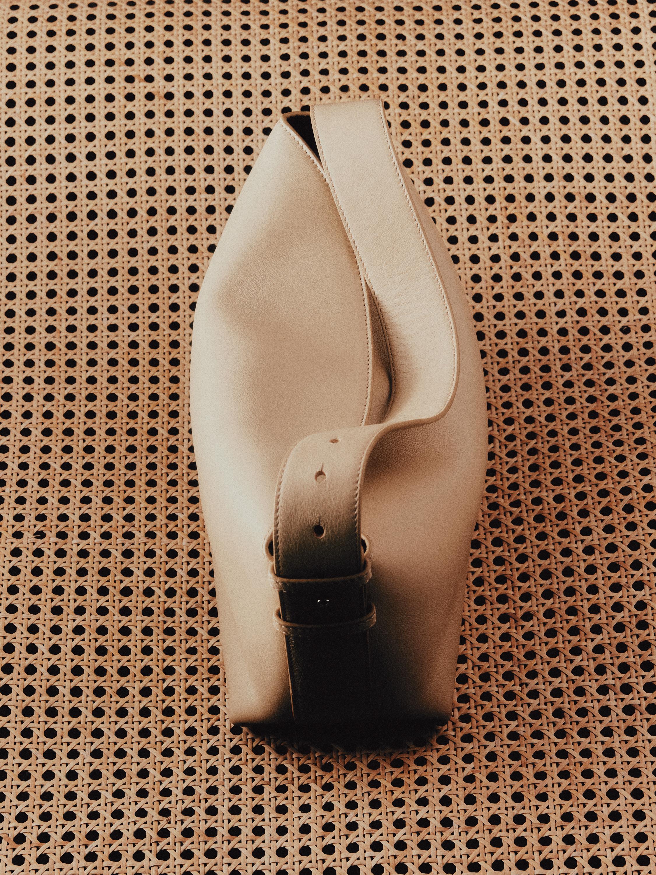 Small nappa leather shoulder bag — SAND