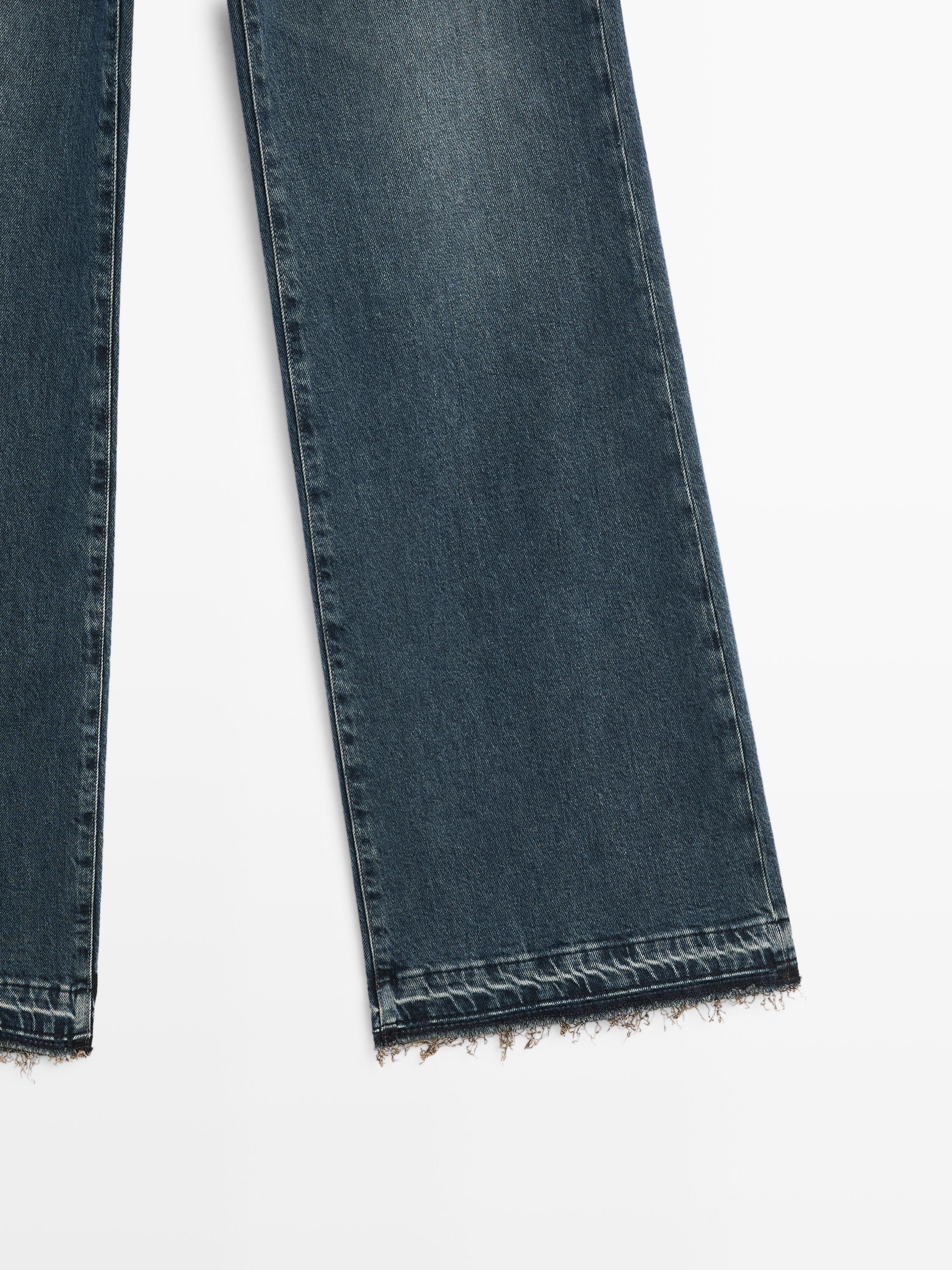 Jeans-Schlaghose mit halbhohem Bund