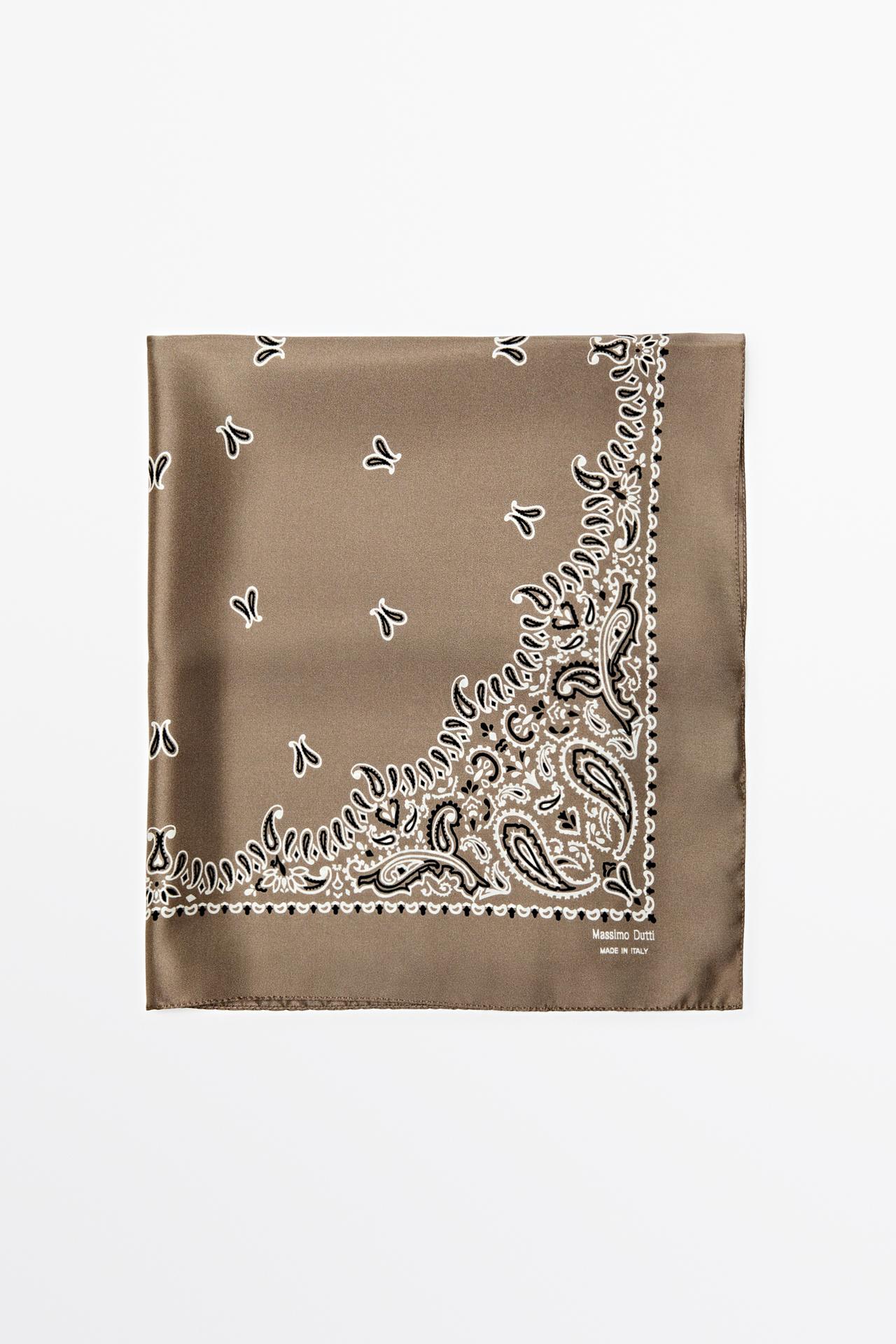 Paisley print scarf — MOLE BROWN