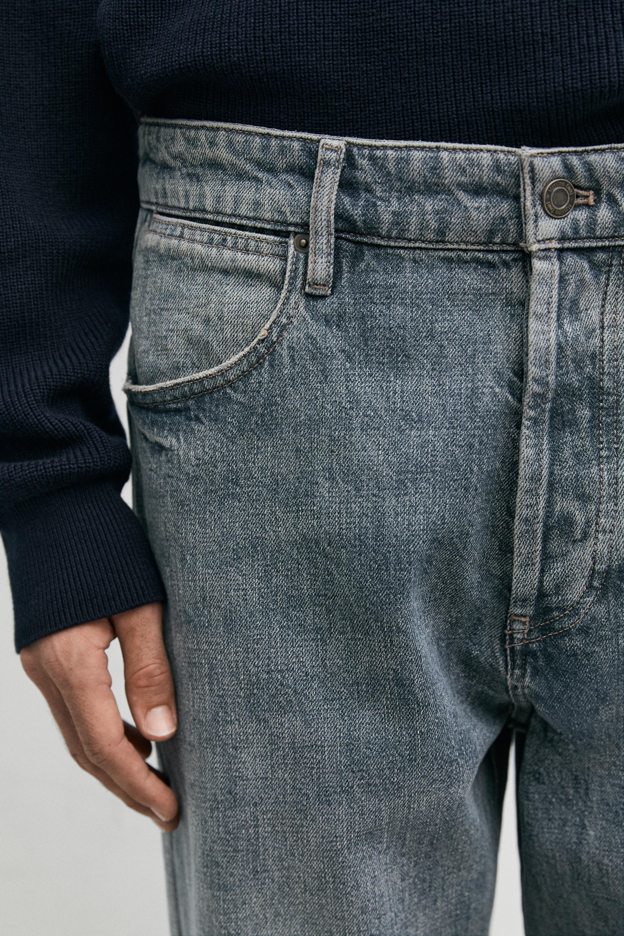 100% cotton wide-leg jeans — MEDIUM BLUE