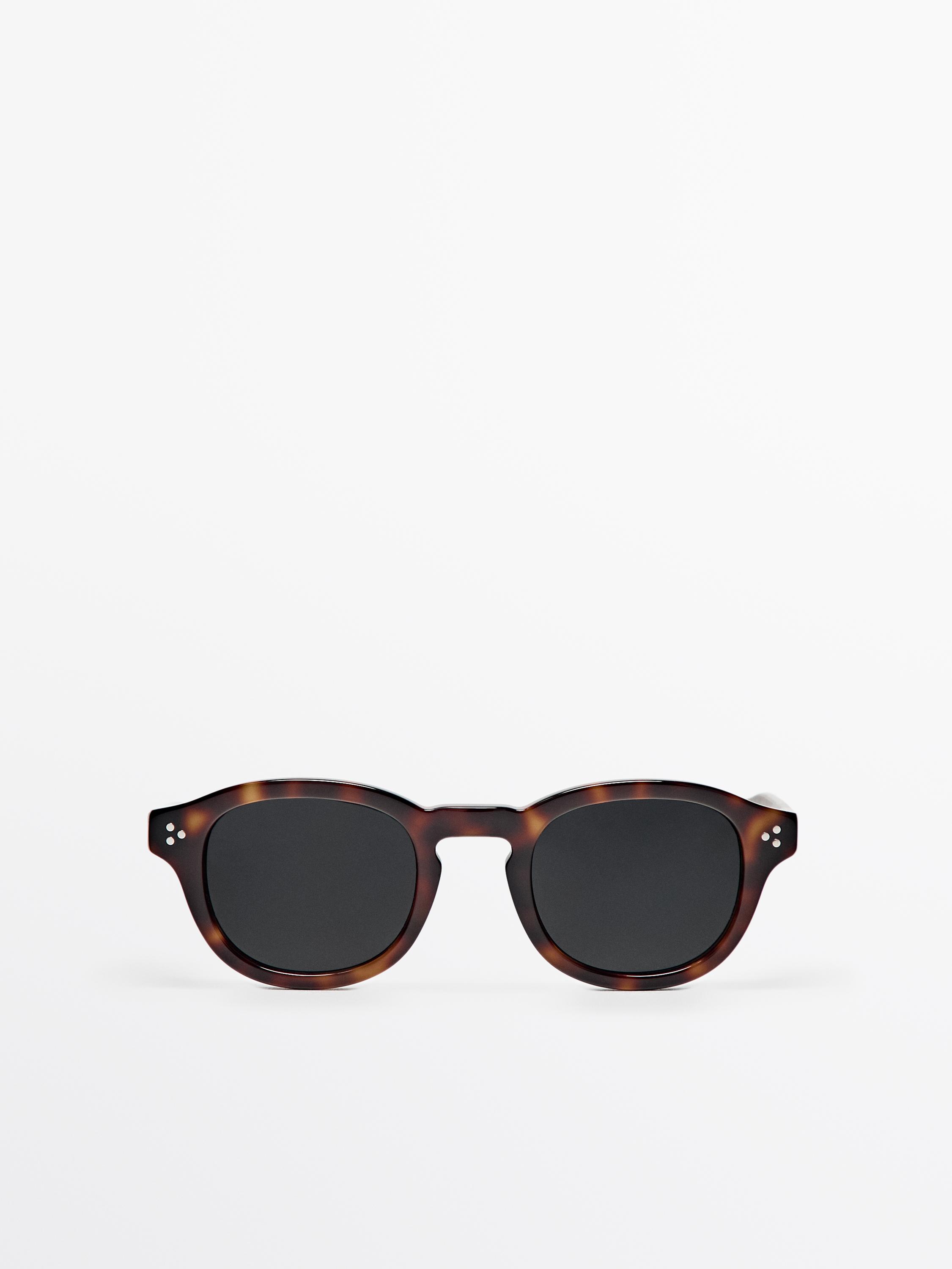 Round tortoiseshell-effect sunglasses