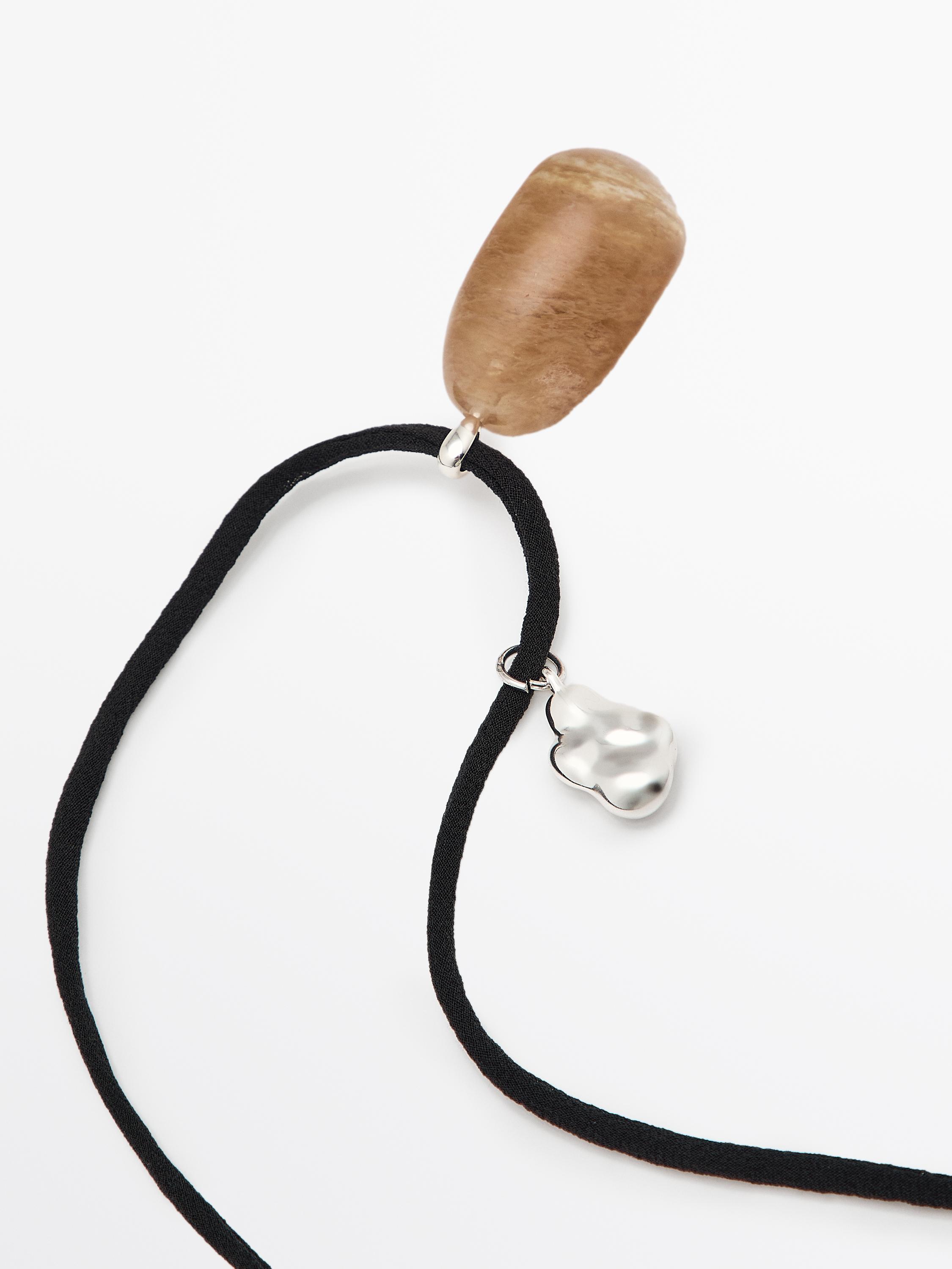 Stone cord necklace