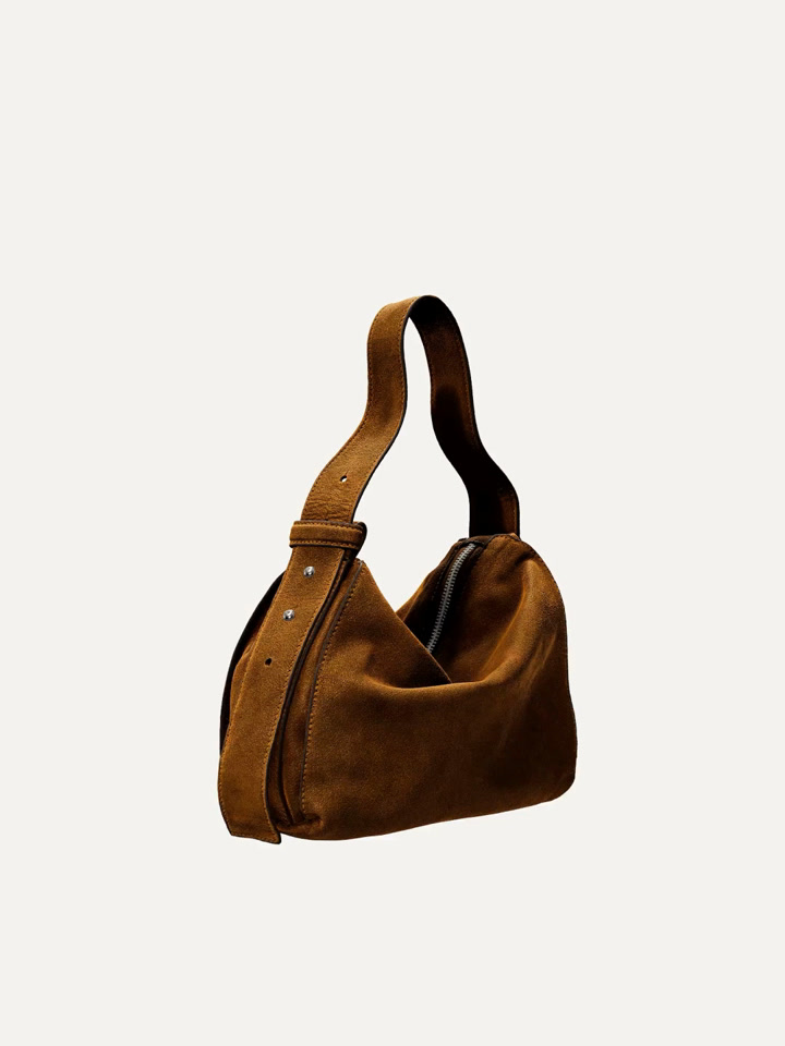 Small split leather shoulder bag