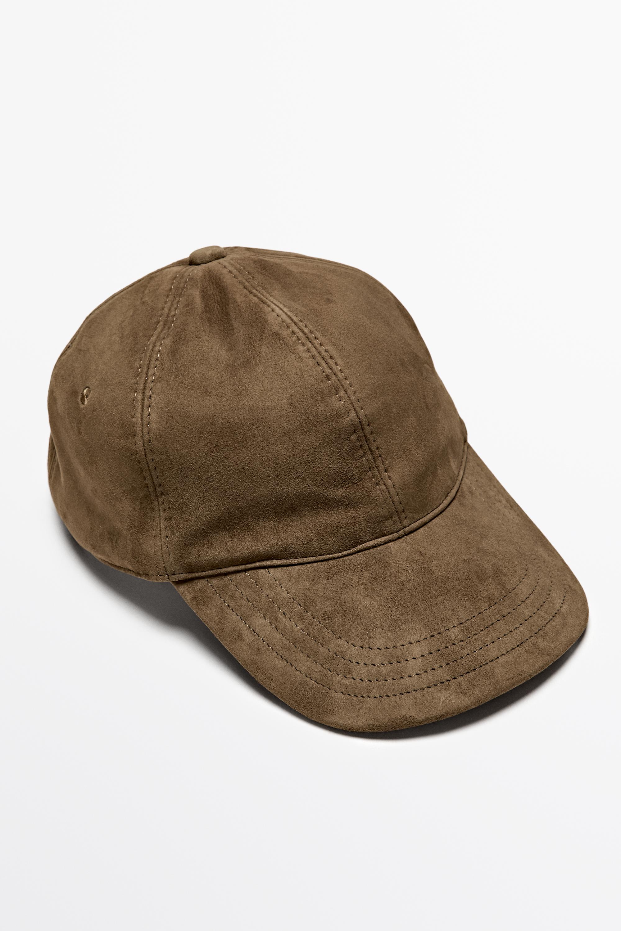 Suede leather cap — OCHRE