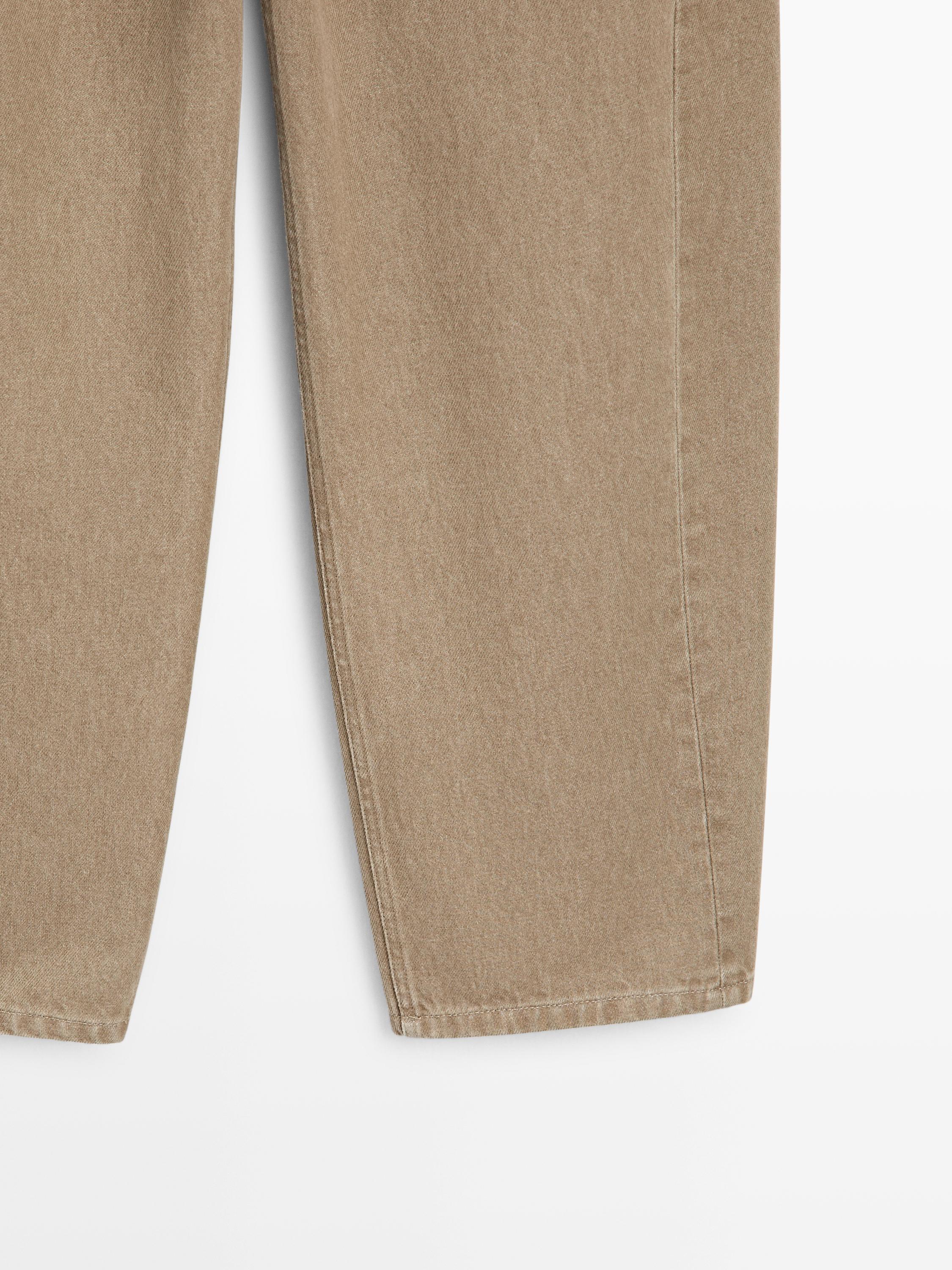Mid-waist balloon fit jeans — SAND