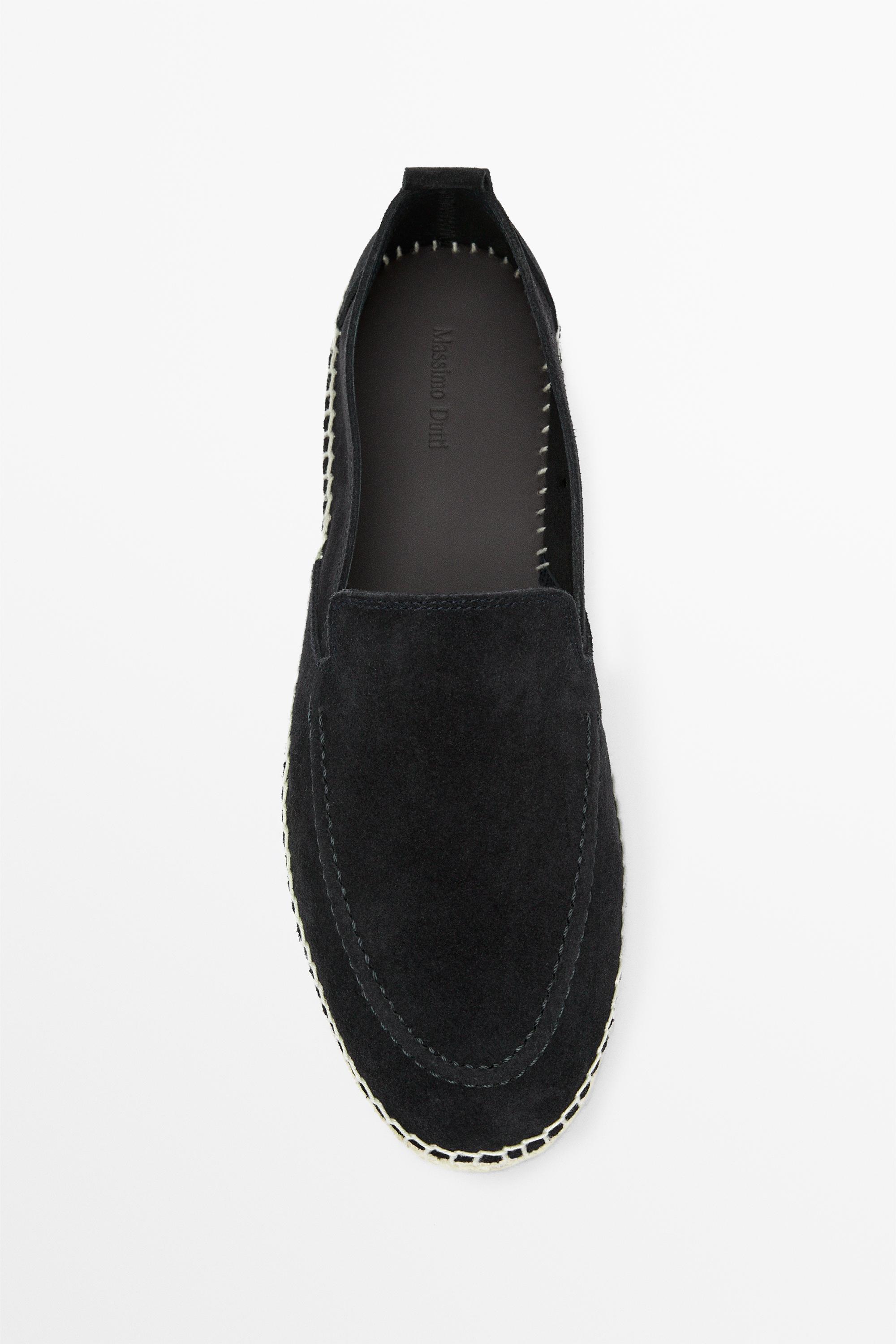 Leather espadrilles with moc toe — Dark blue