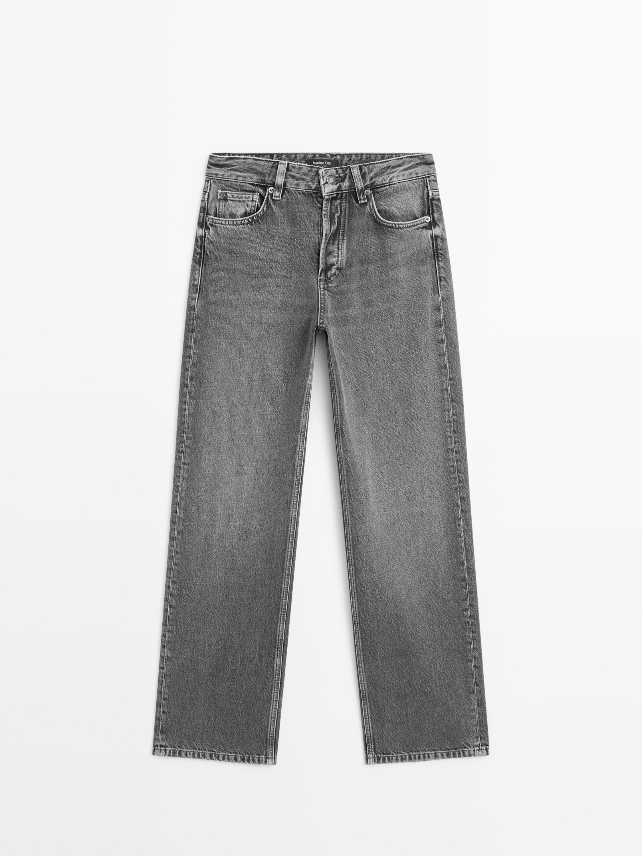 Mid-rise wide-leg jeans — CHARCOAL