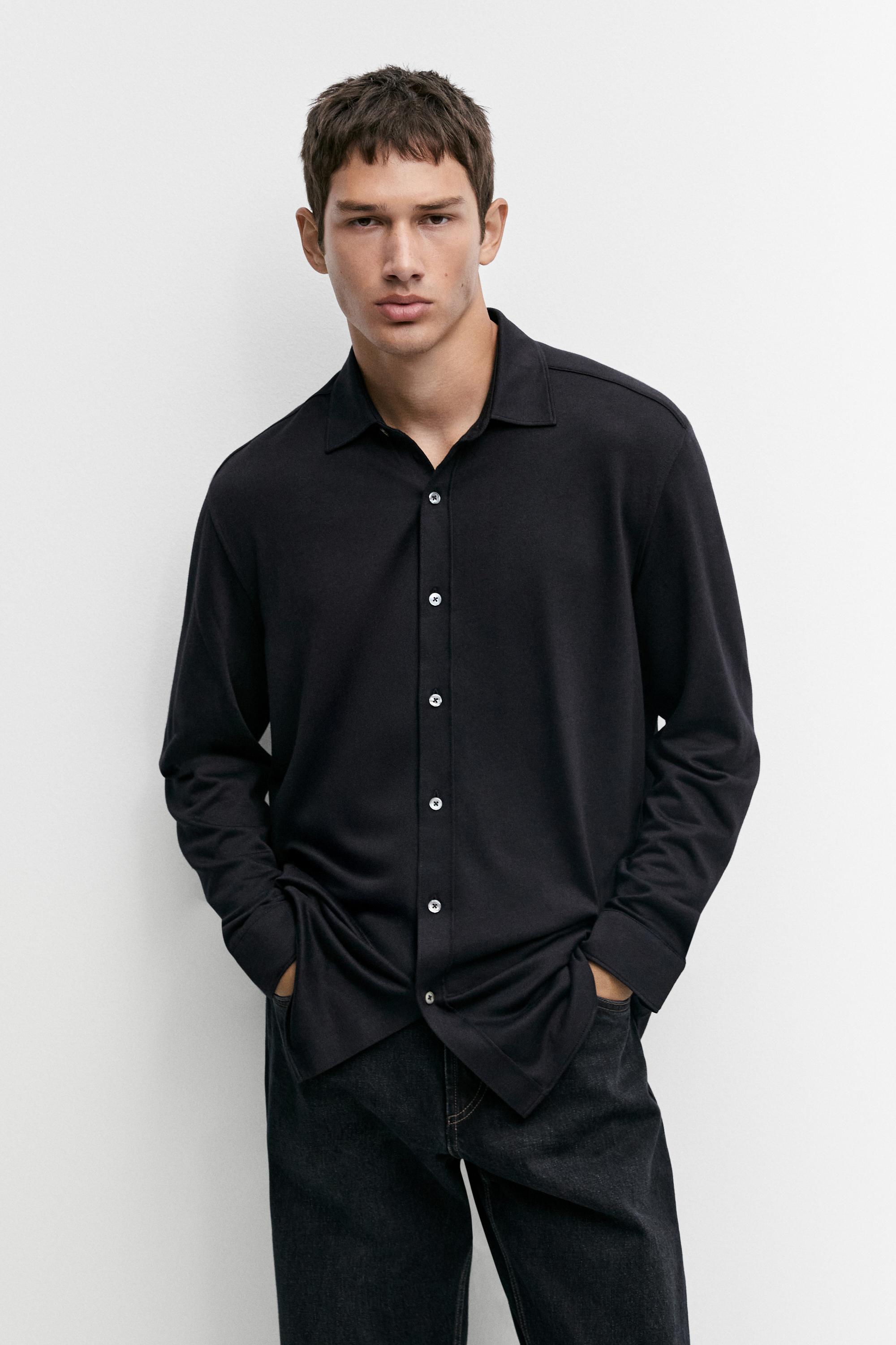Camisa stretch slim fit con algodón