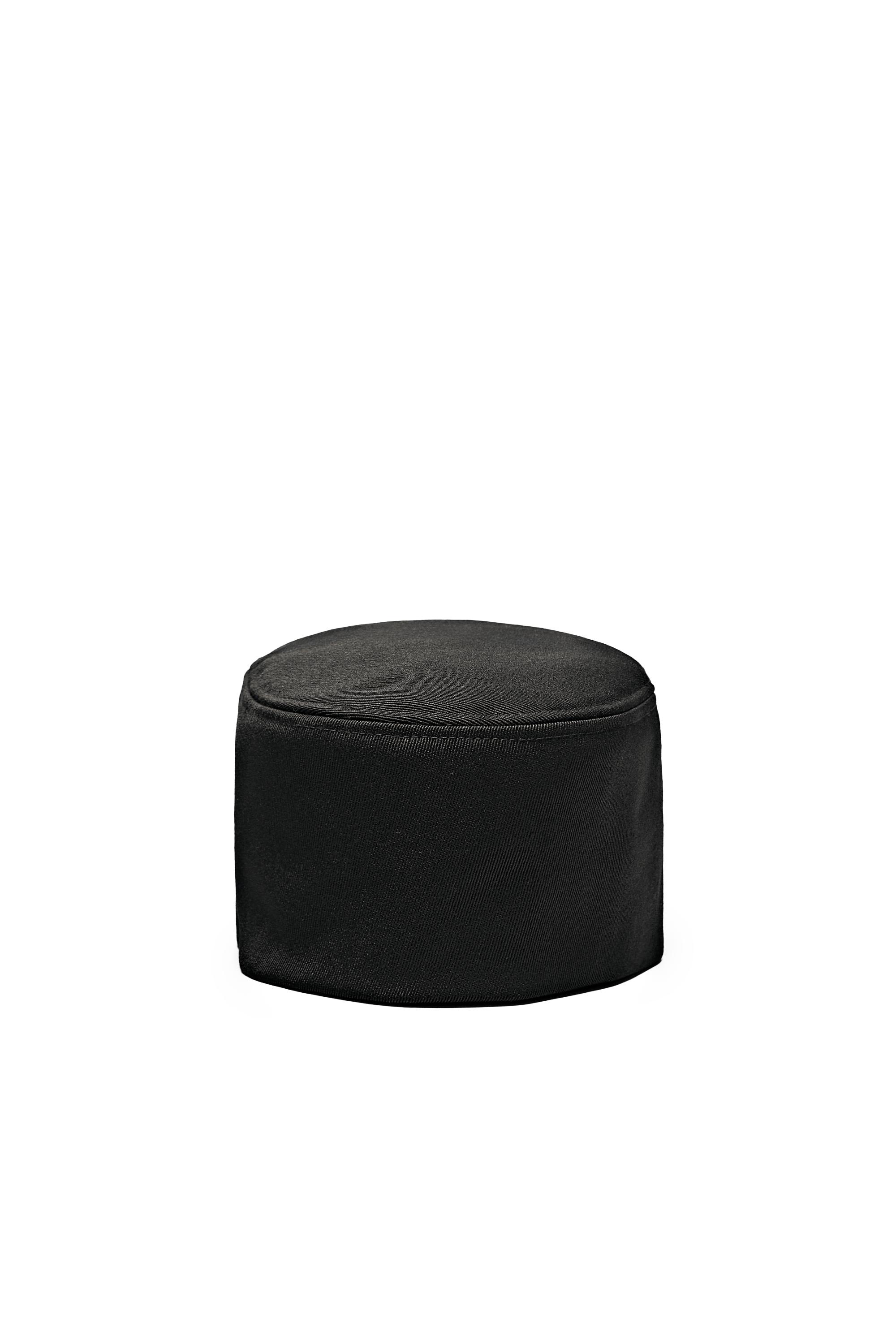 Wool blend cap — BLACK