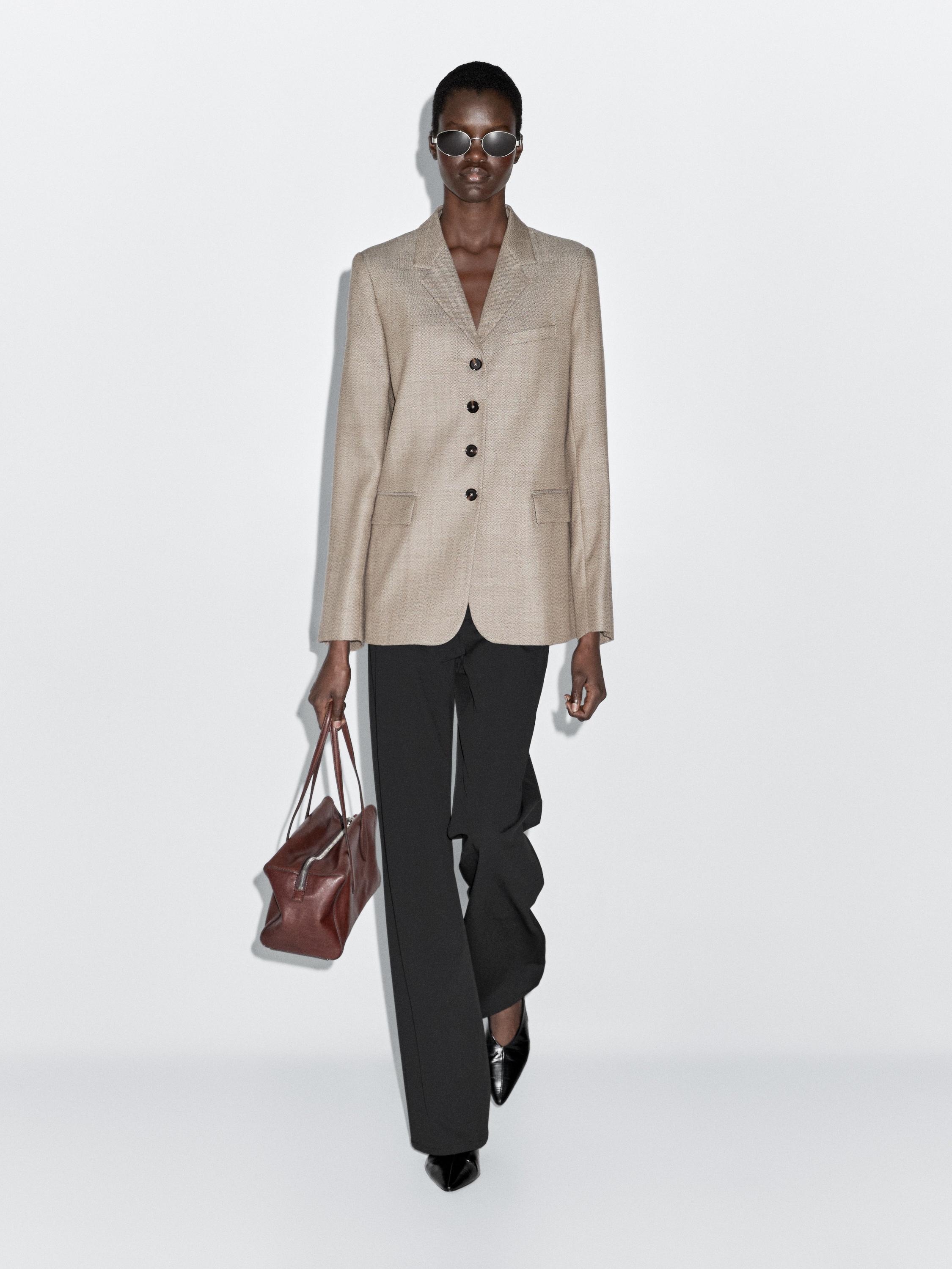 Flecked 100% wool blazer