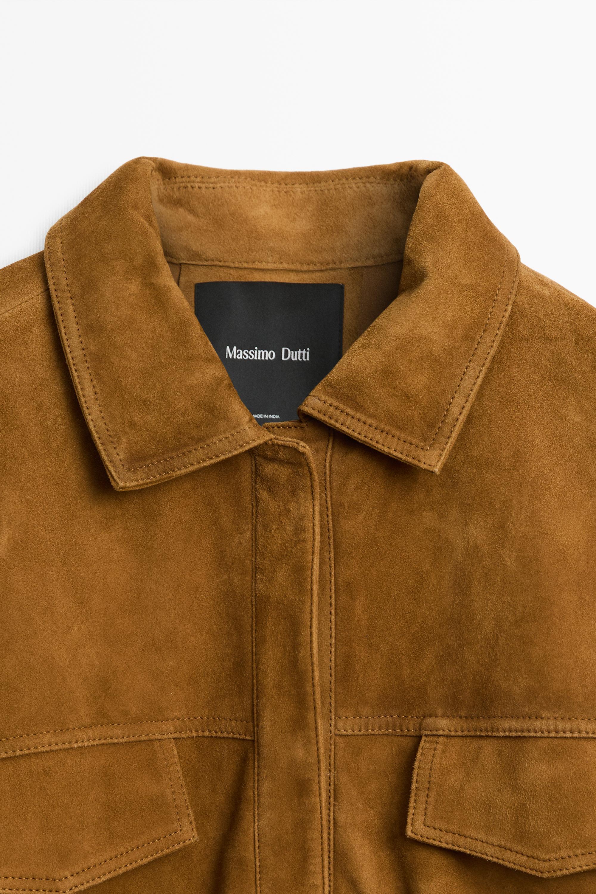 Suede leather jacket — DARK CAMEL