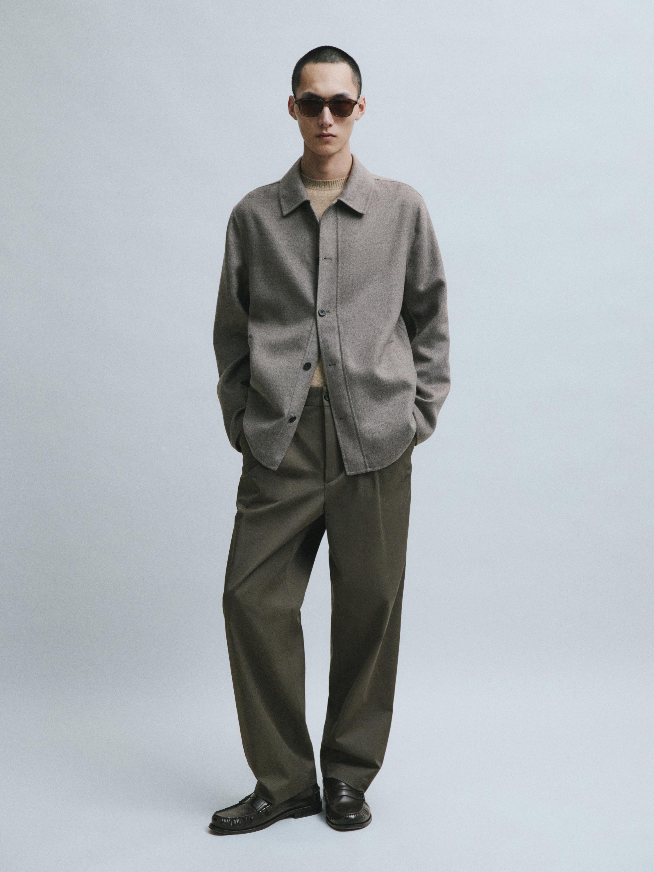 Flowing pants with darts — KHAKI