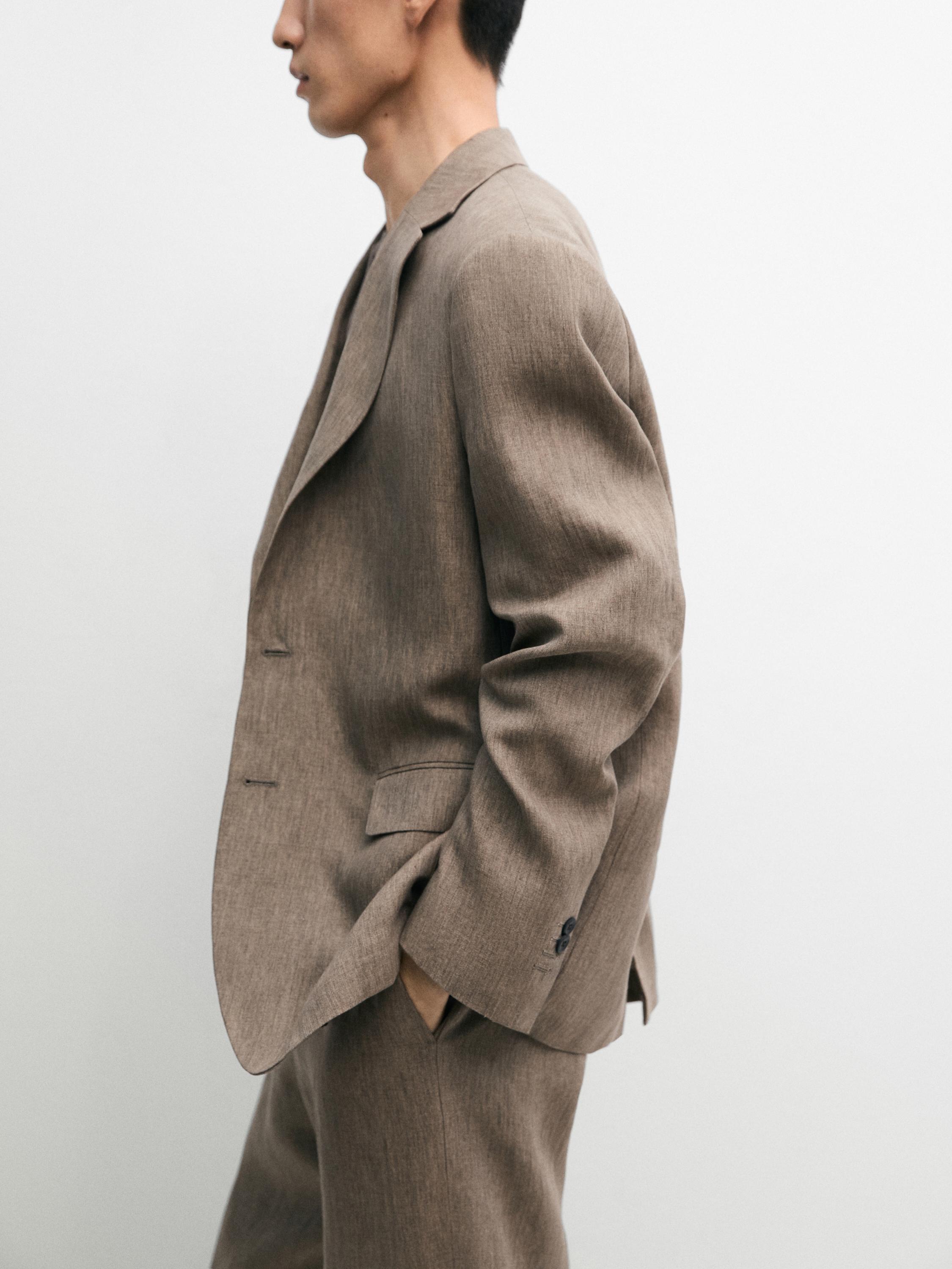 100% linen suit blazer — OCHRE