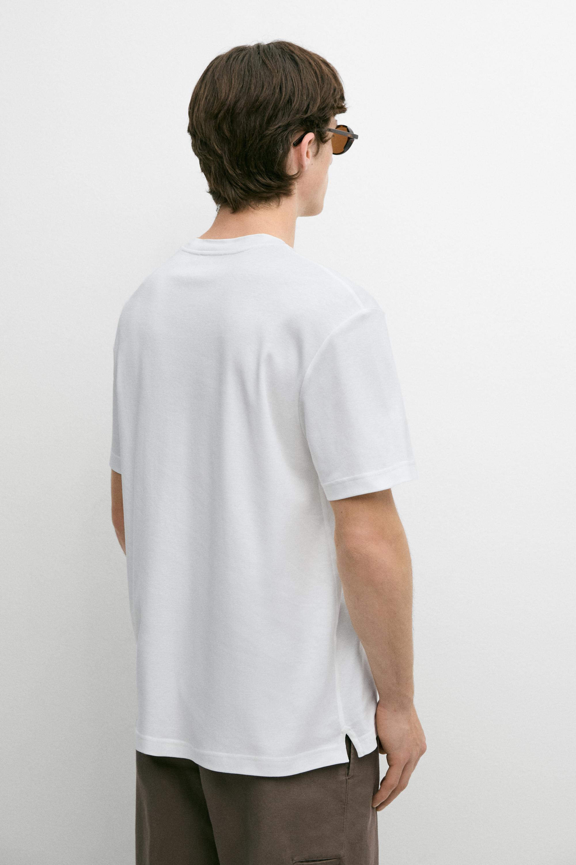 100% cotton short-sleeve T-shirt — WHITE