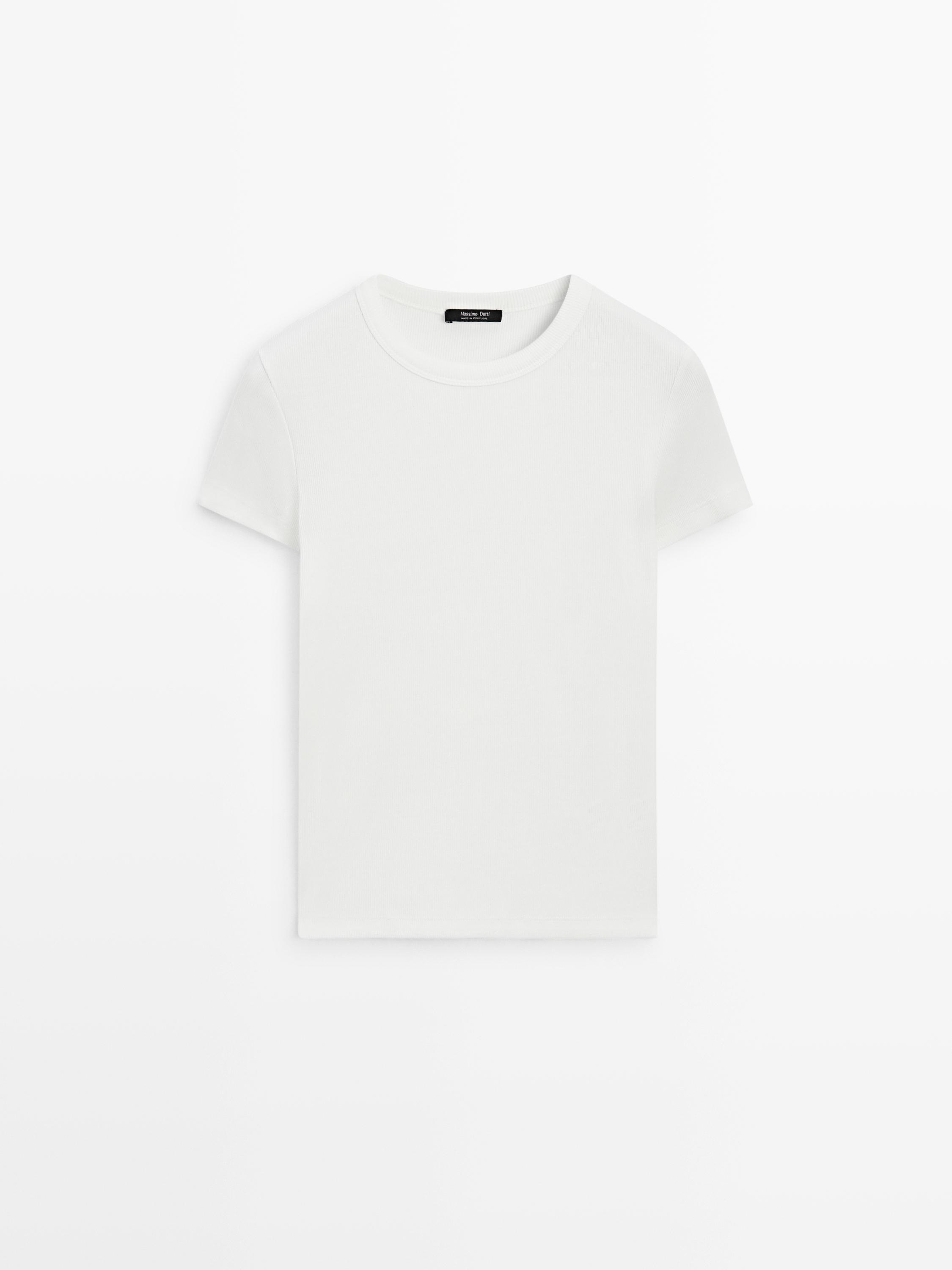 Ribbed heavy weight short sleeve T-shirt — Off white