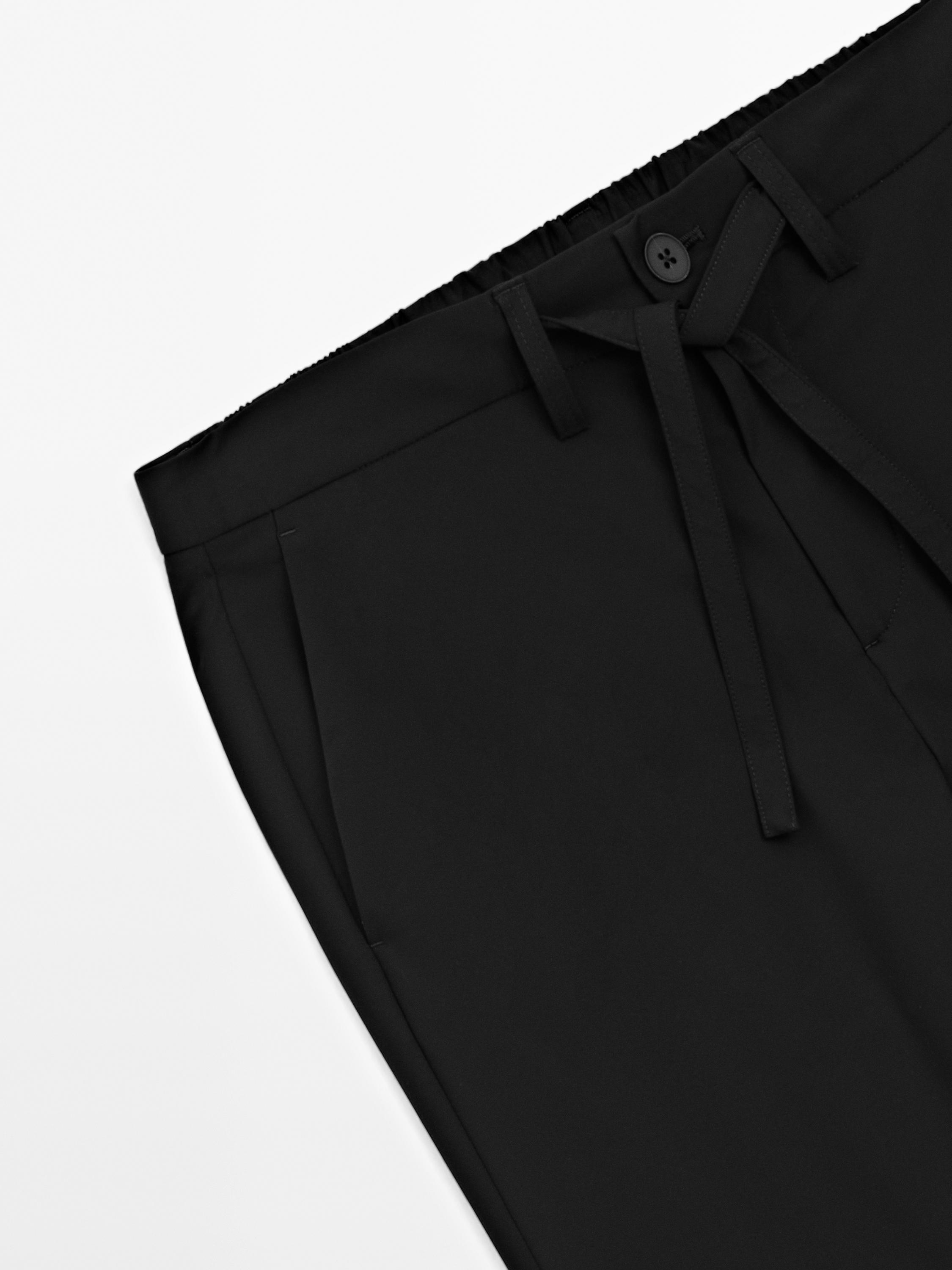 Regular-fit technical trousers — BLACK