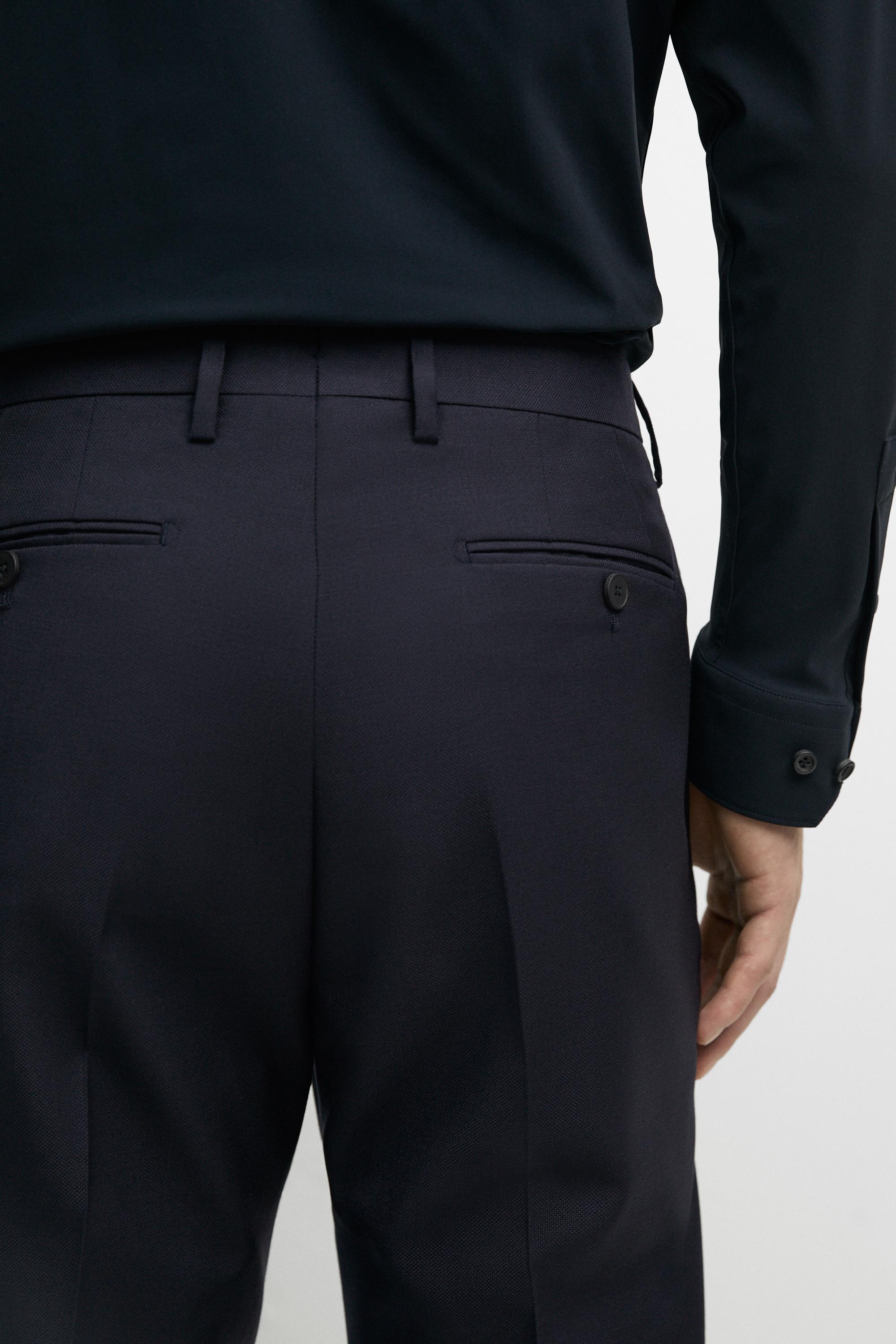 Textured suit pants — NAVY BLUE