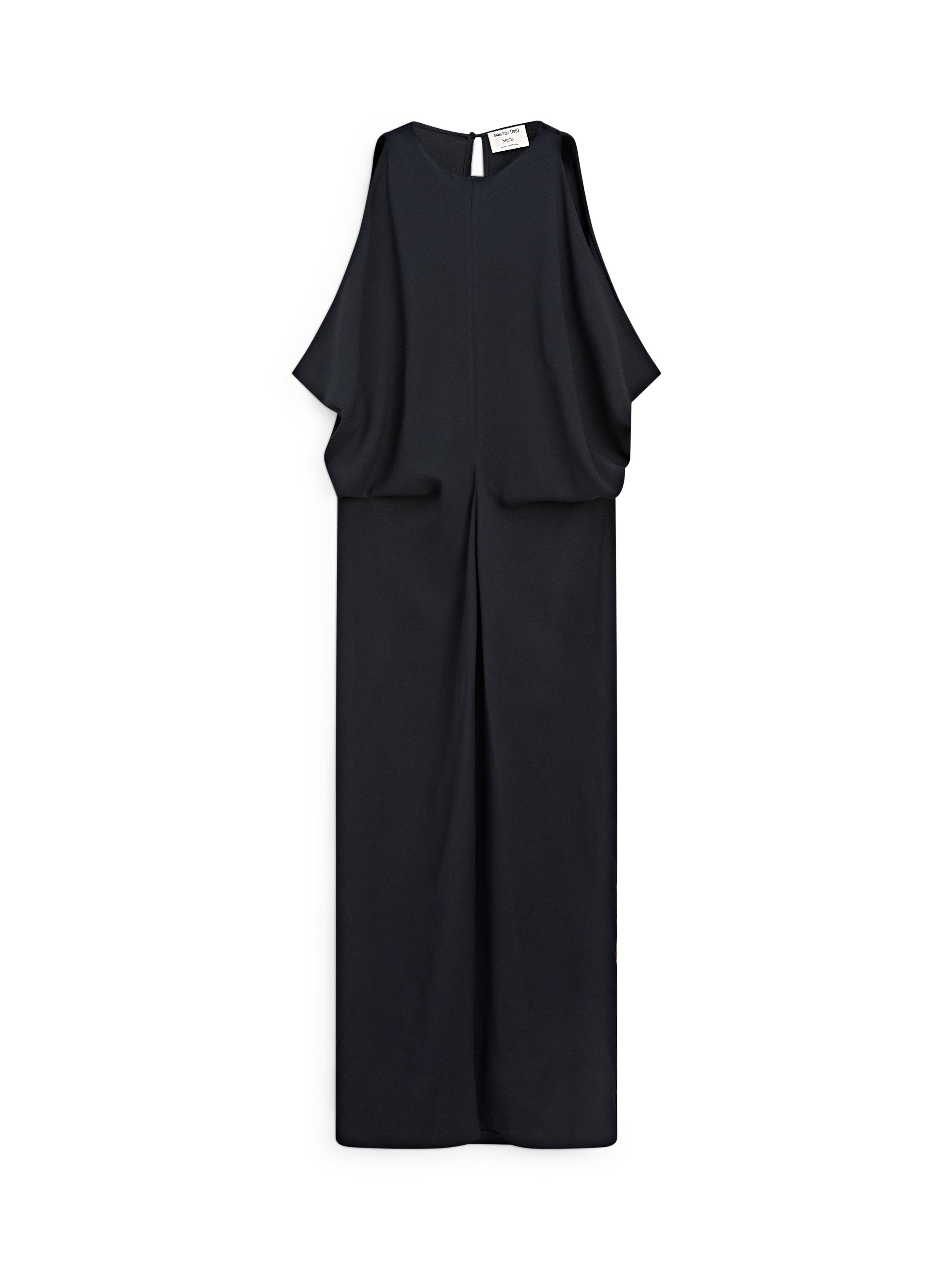 Pleated midi dress — NAVY BLUE