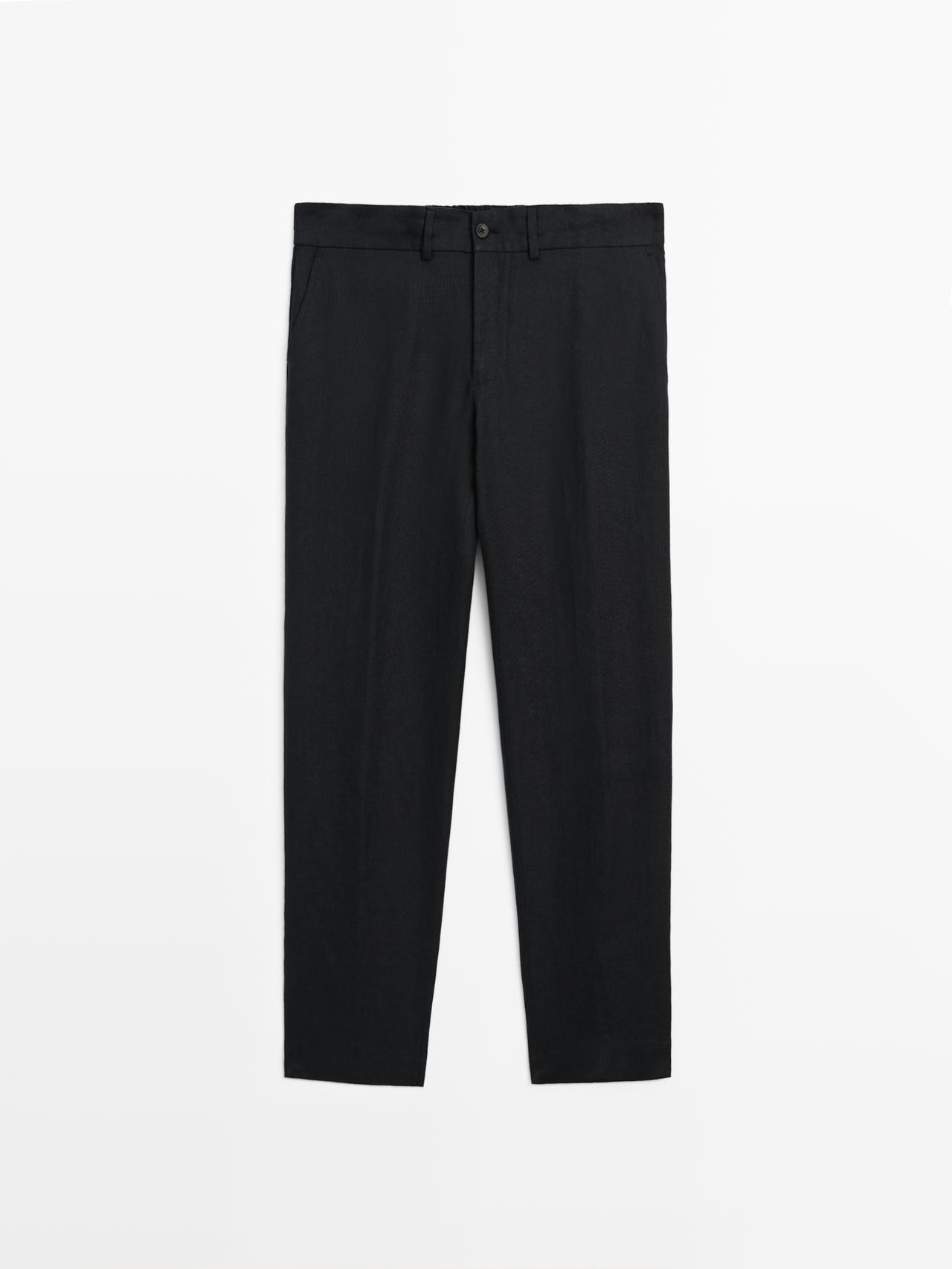 Massimo Dutti - Herre - Bukser I 100 % Hør - Marineblå - S