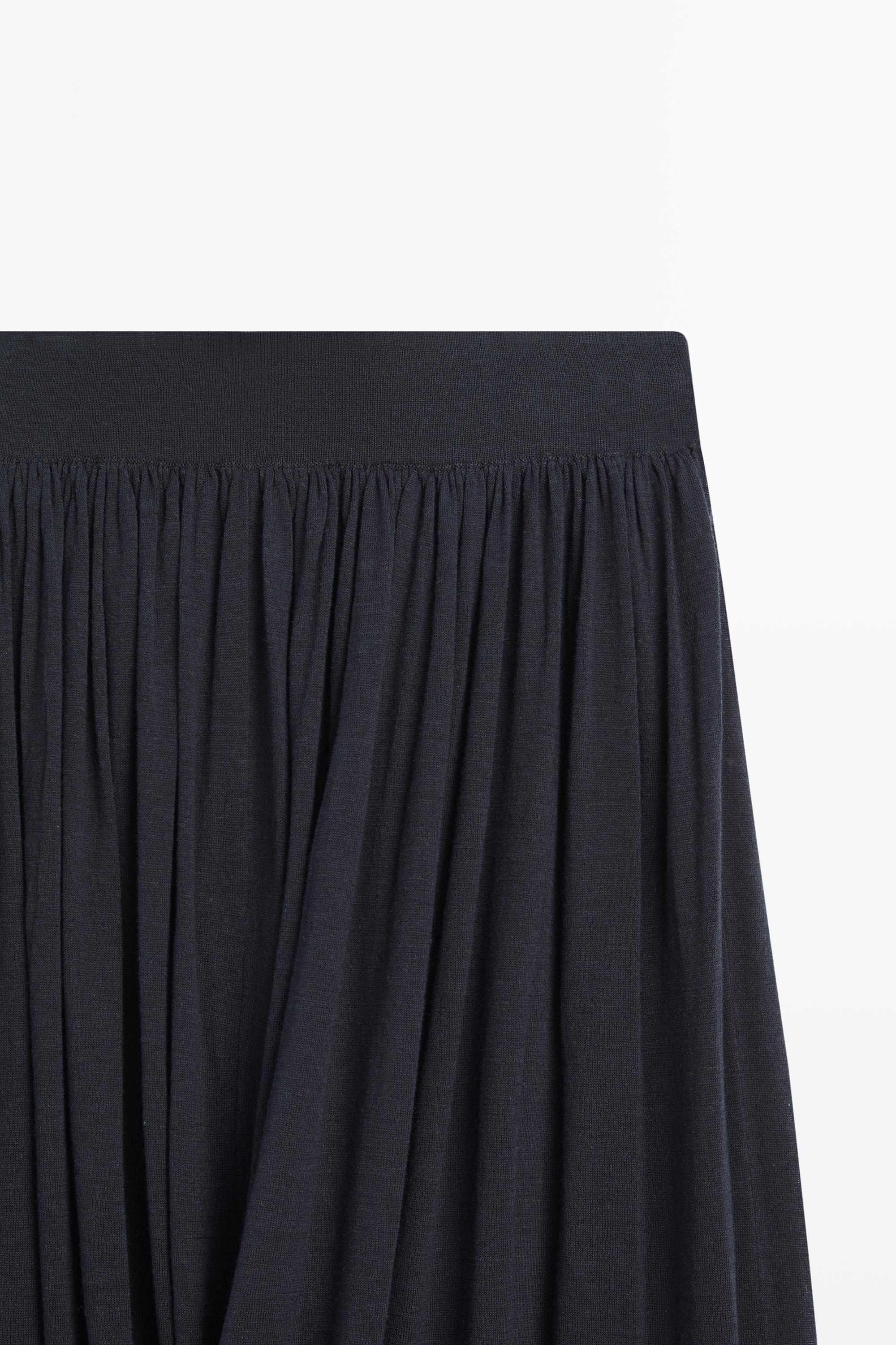 Draped balloon midi skirt — NAVY BLUE