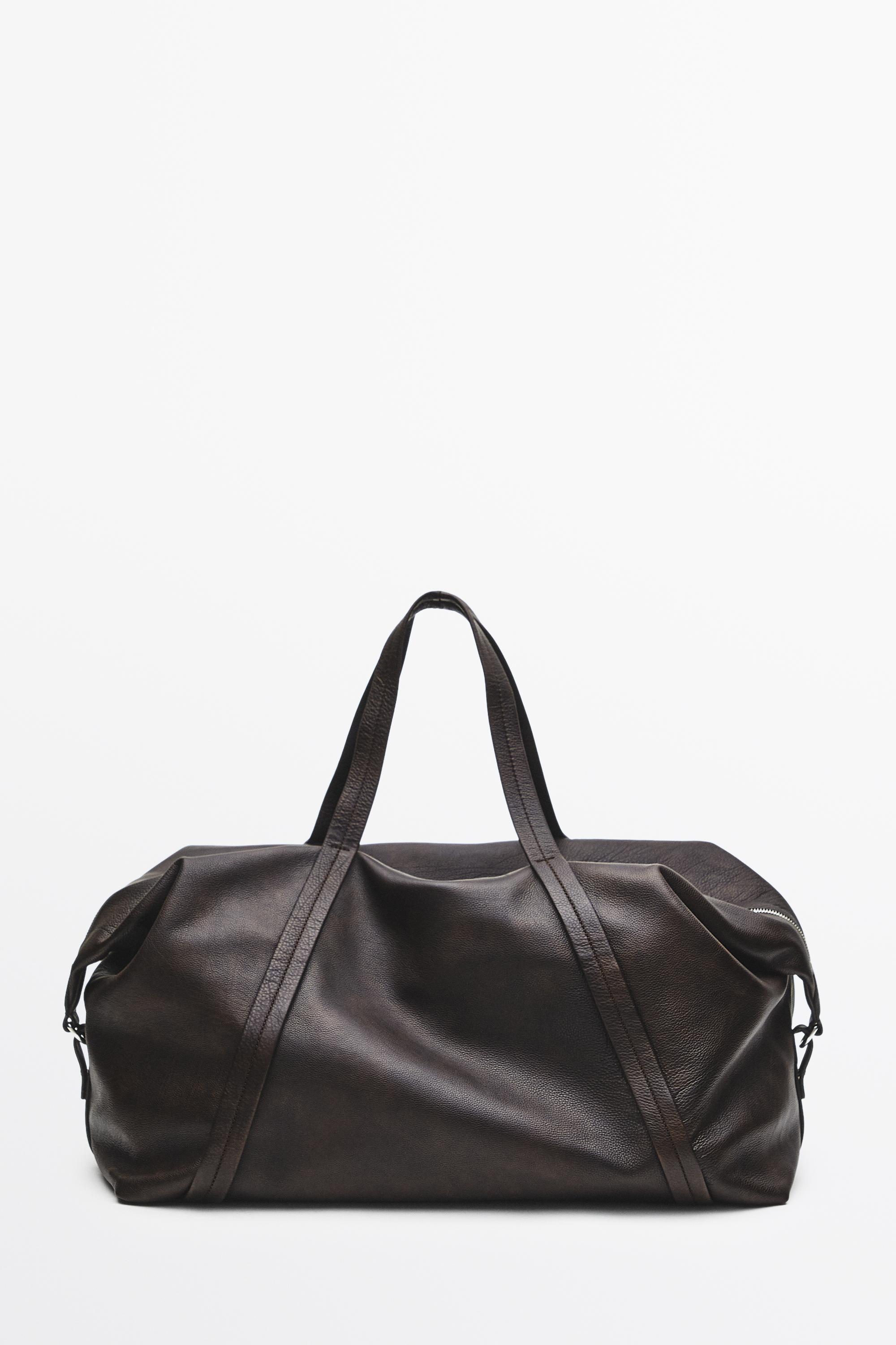 Nappa leather travel bag — BROWN