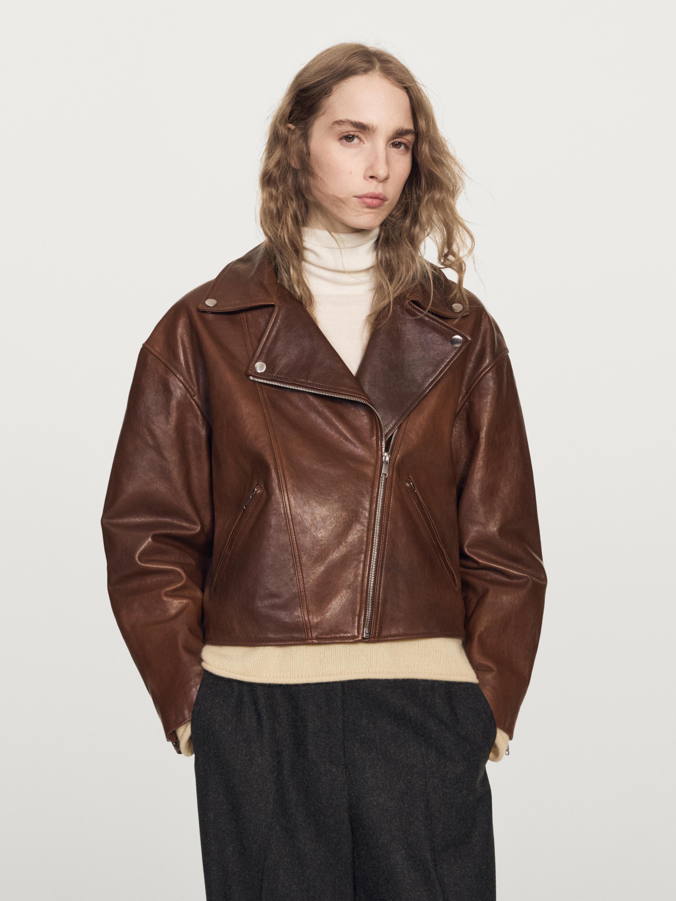 Nappa leather biker jacket
