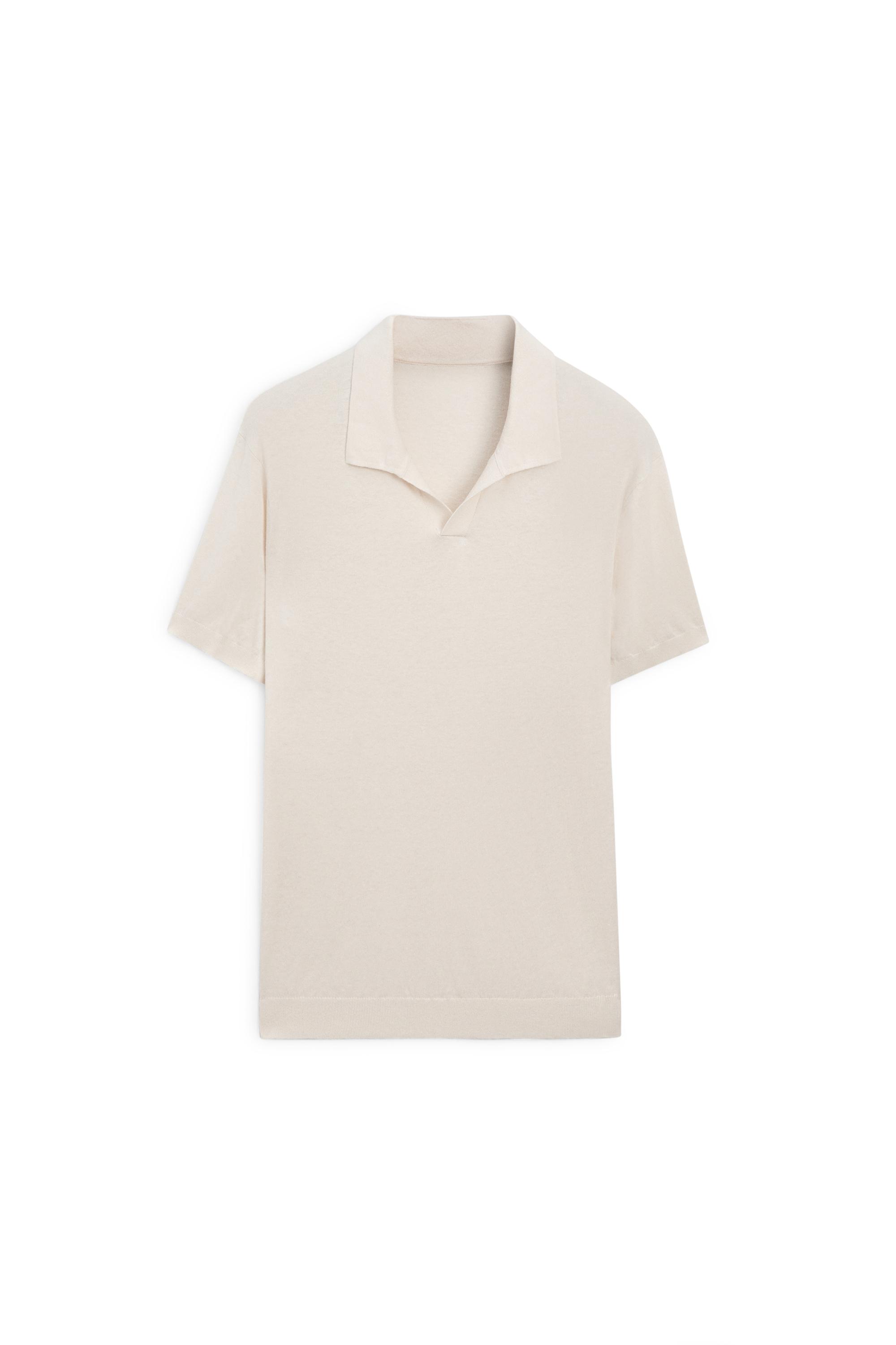 Cotton and linen knit polo sweater - LIMITED EDITION — CREAM