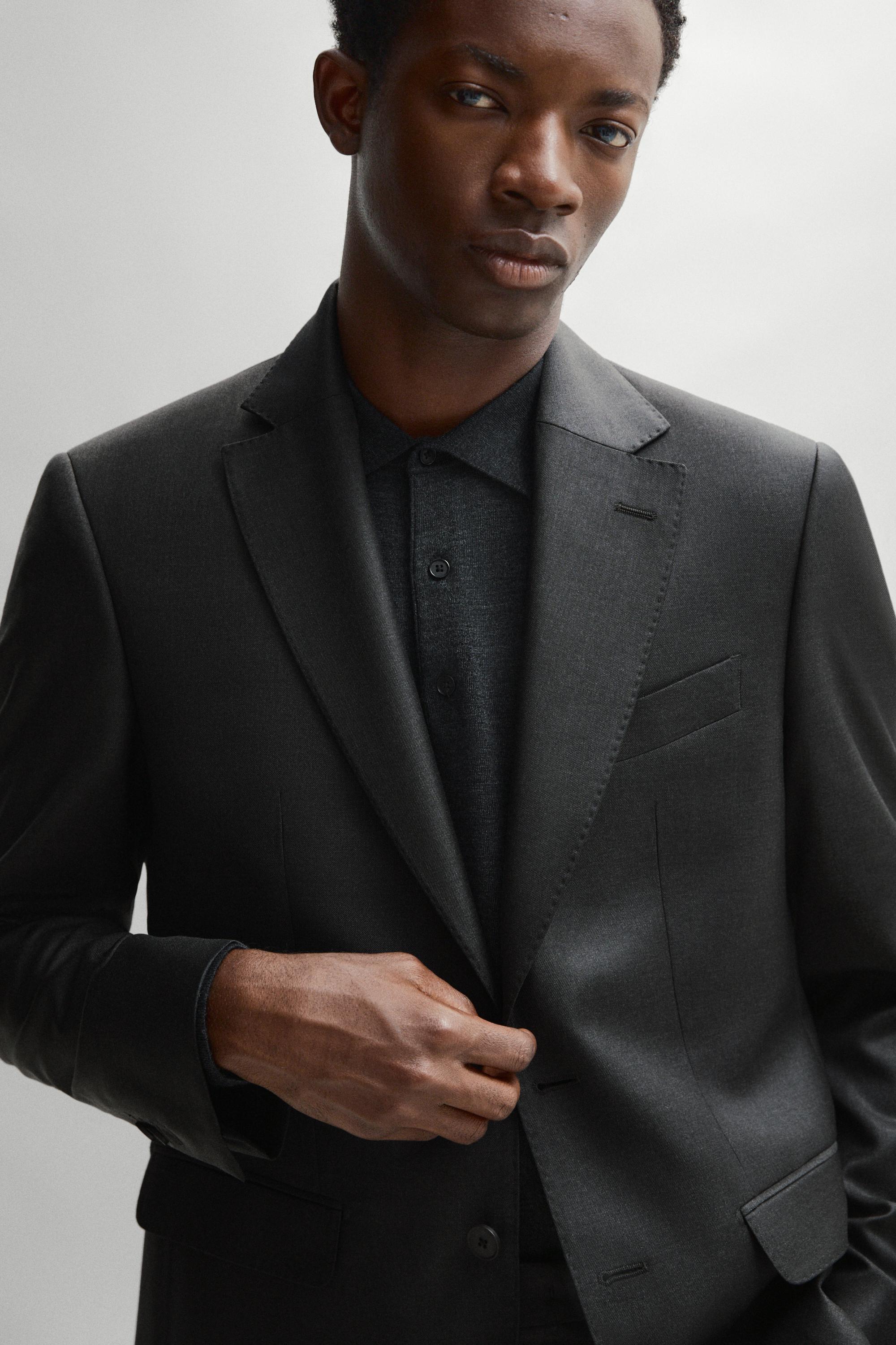100% cool wool suit blazer — CHARCOAL