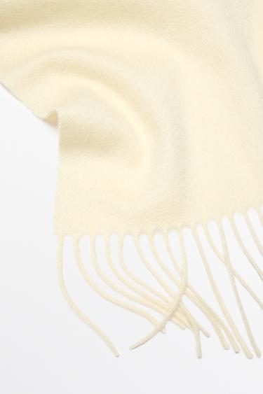 Fringed 100% cashmere knit scarf — Vanilla 5