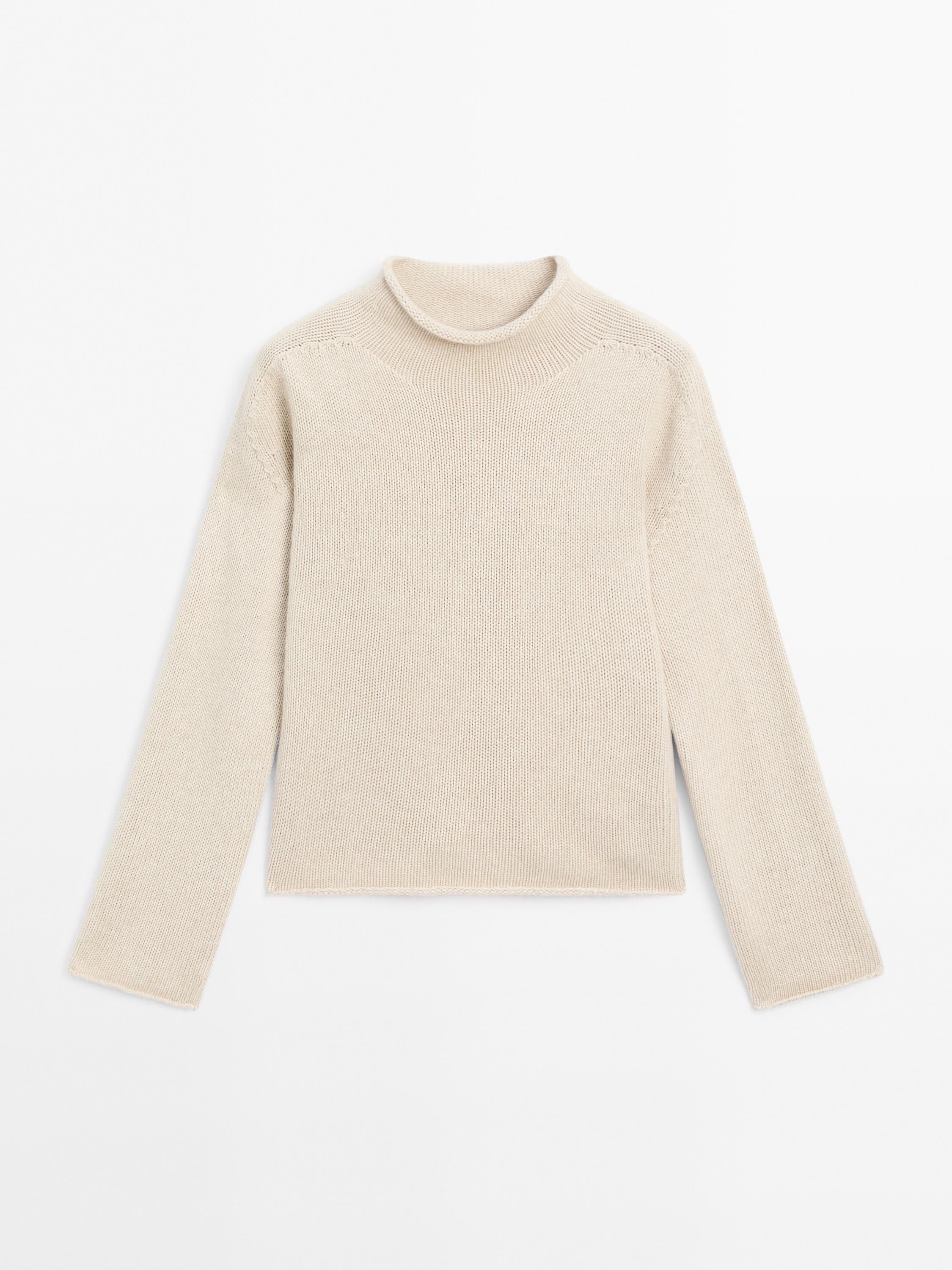 Mock turtleneck knit sweater