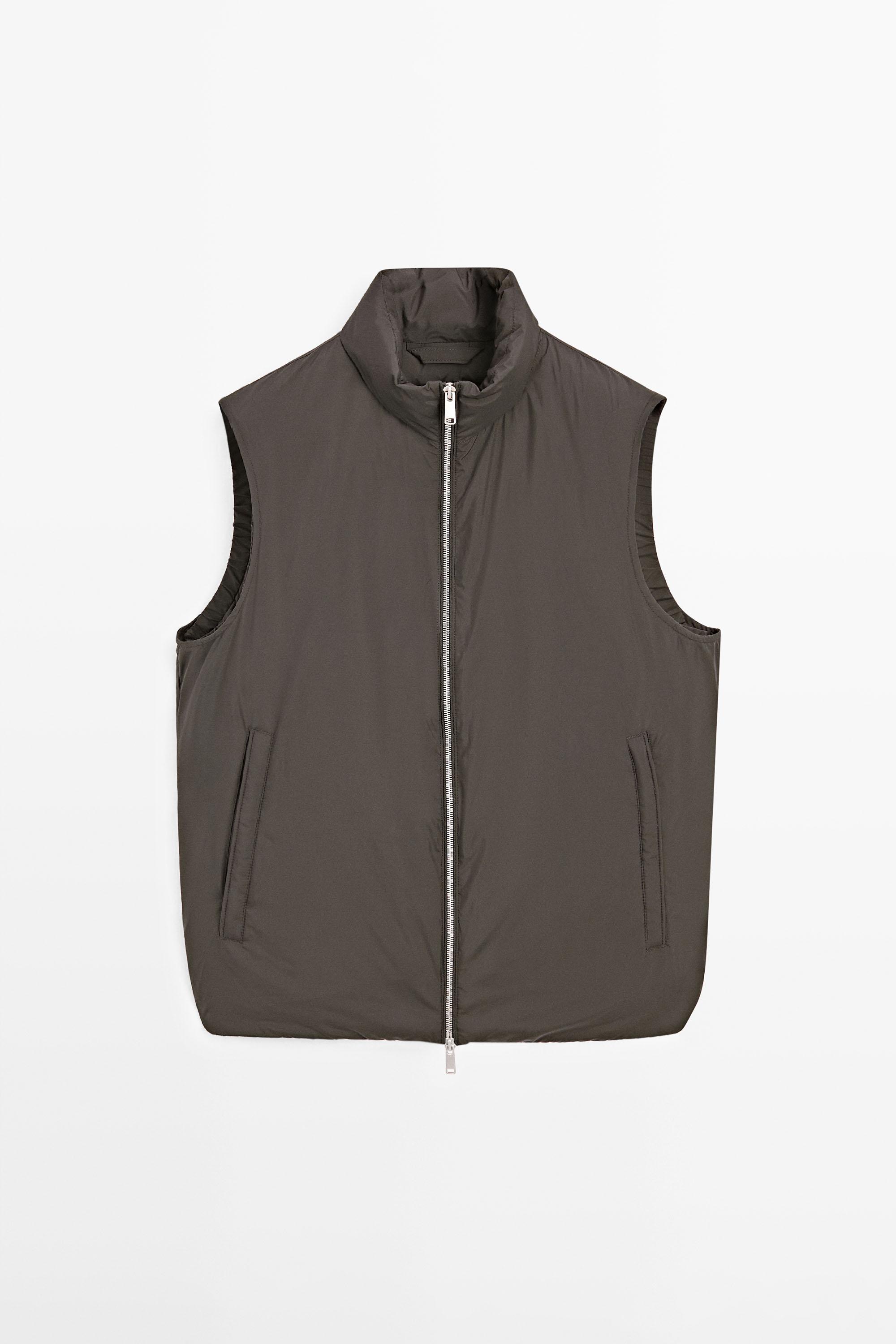 Water-repellent extra lightweight puffer gilet — Chocolate