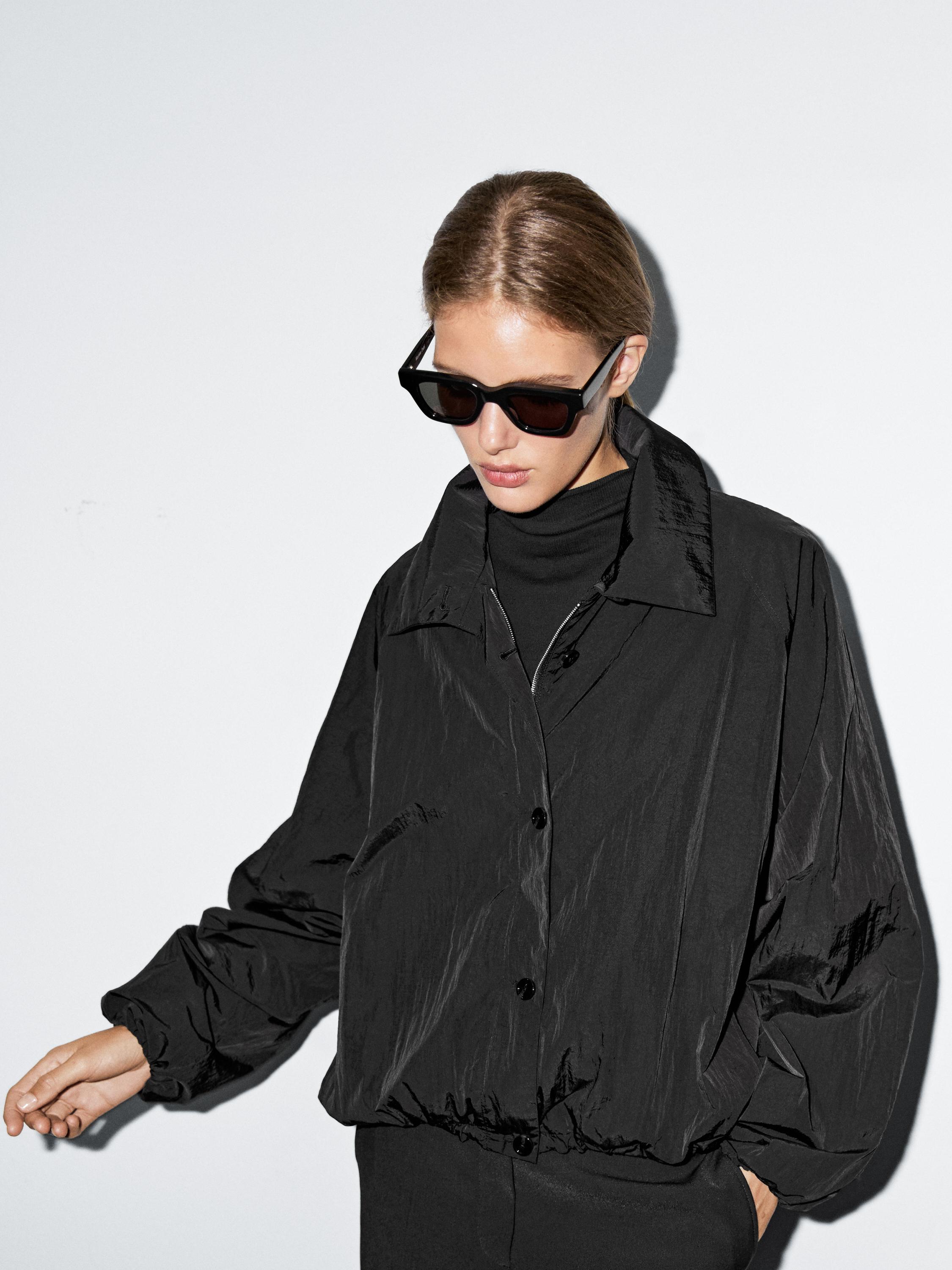 High neck bomber puff jacket