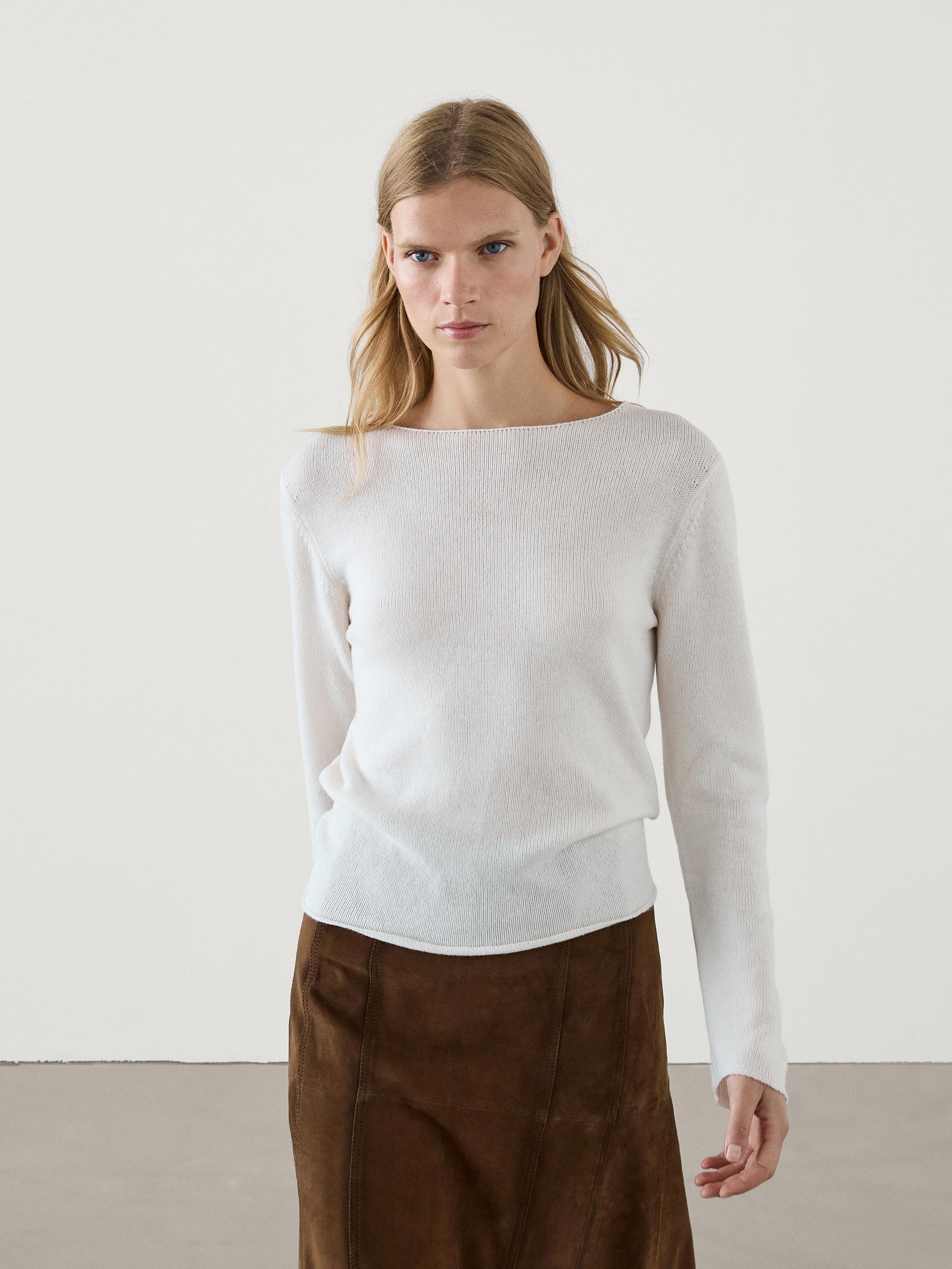 Jupe midi en cuir et daim avec coutures marquées